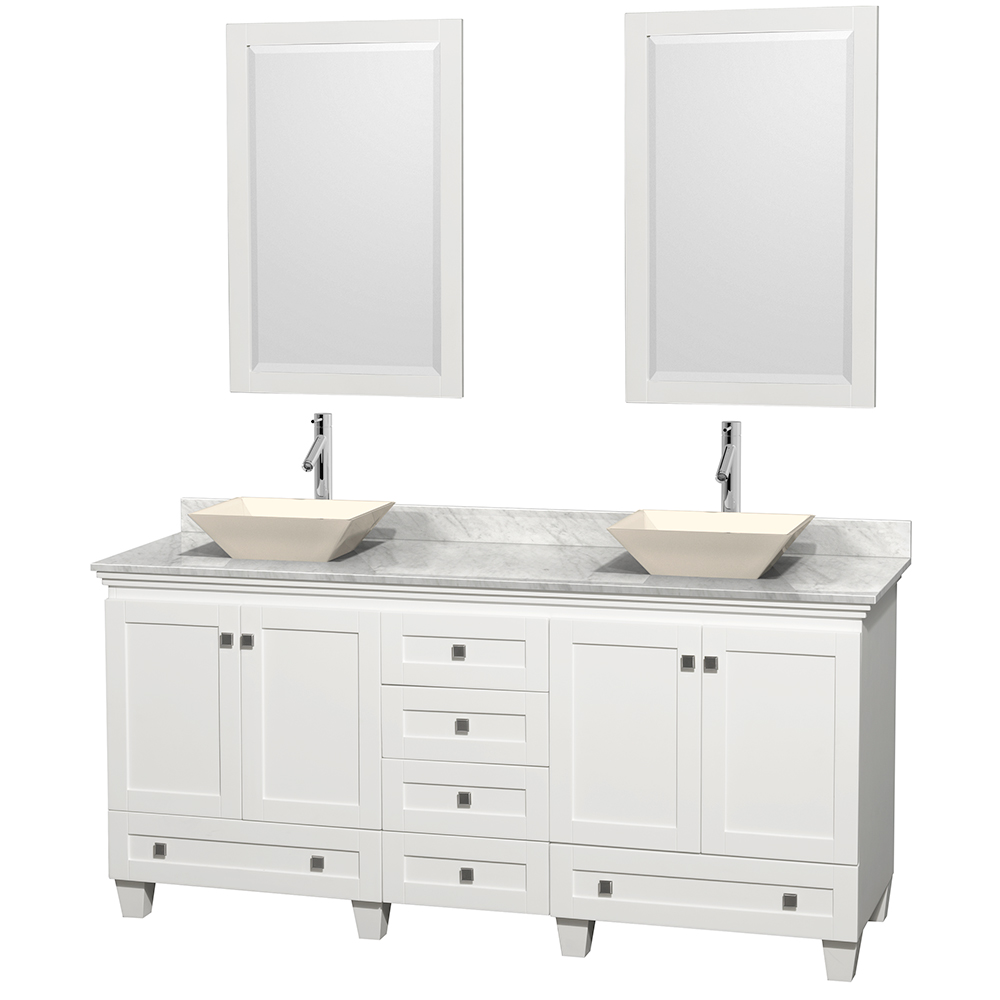 Acclaim 72 Double Bathroom Vanity For Vessel Sinks White Beautiful Bathroom Furniture For Every Home Wyndham Collection