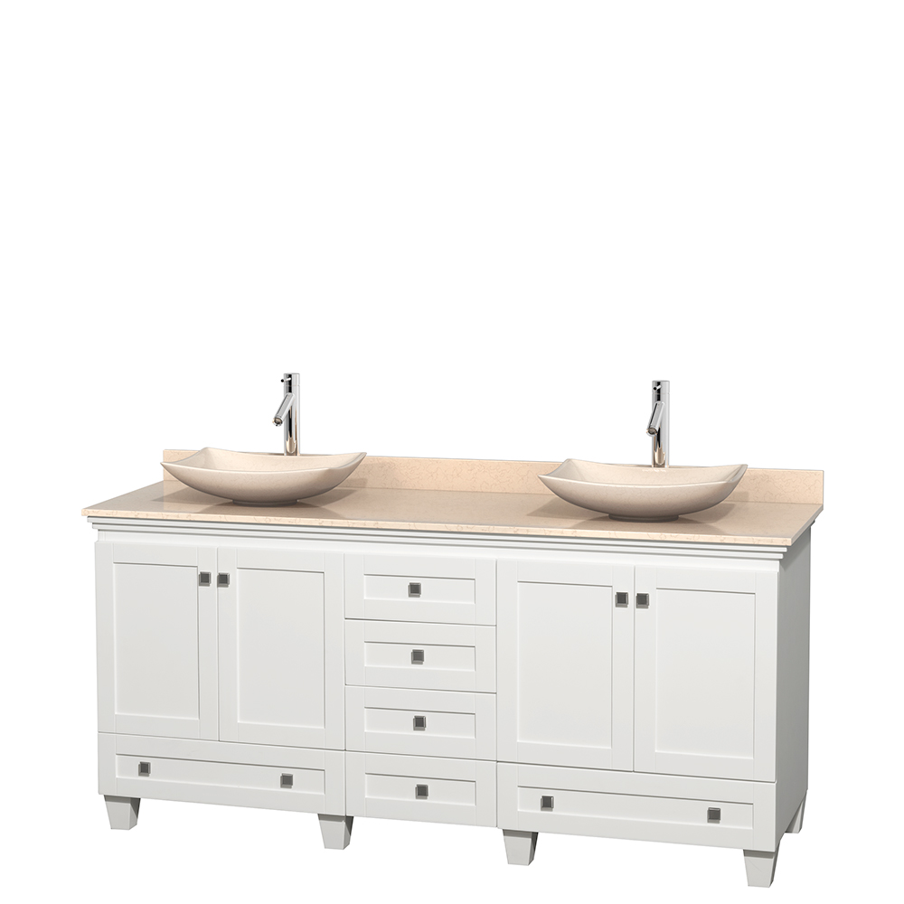 Centra 72 Double Bathroom Vanity for Vessel Sinks - Matte White   Beautiful bathroom furniture for every home - Wyndham Collection