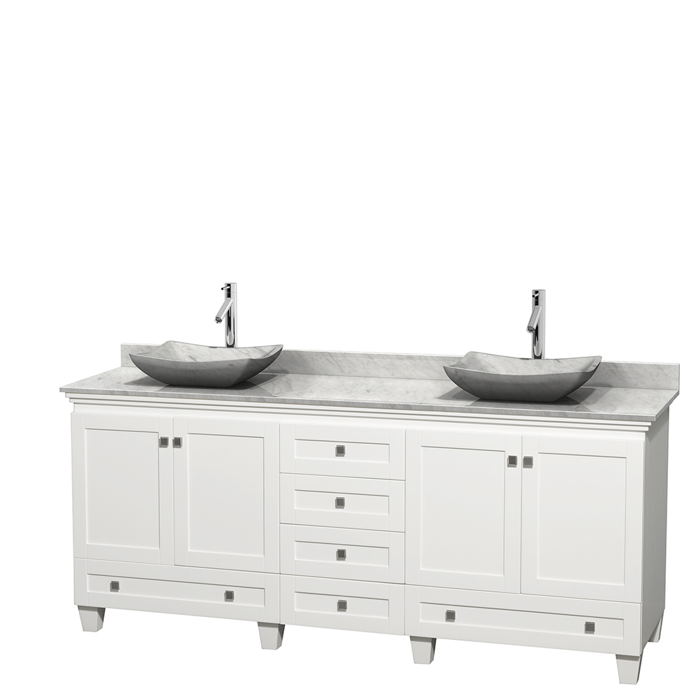 Acclaim 80 Double Bathroom Vanity For Vessel Sinks White