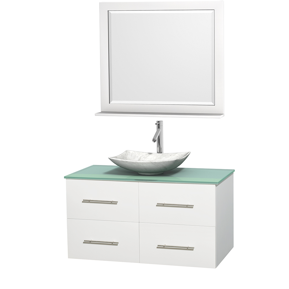 Centra 42" Single Bathroom Vanity For Vessel Sink - Matte White | Beautiful Bathroom Furniture For Every Home - Wyndham Collection