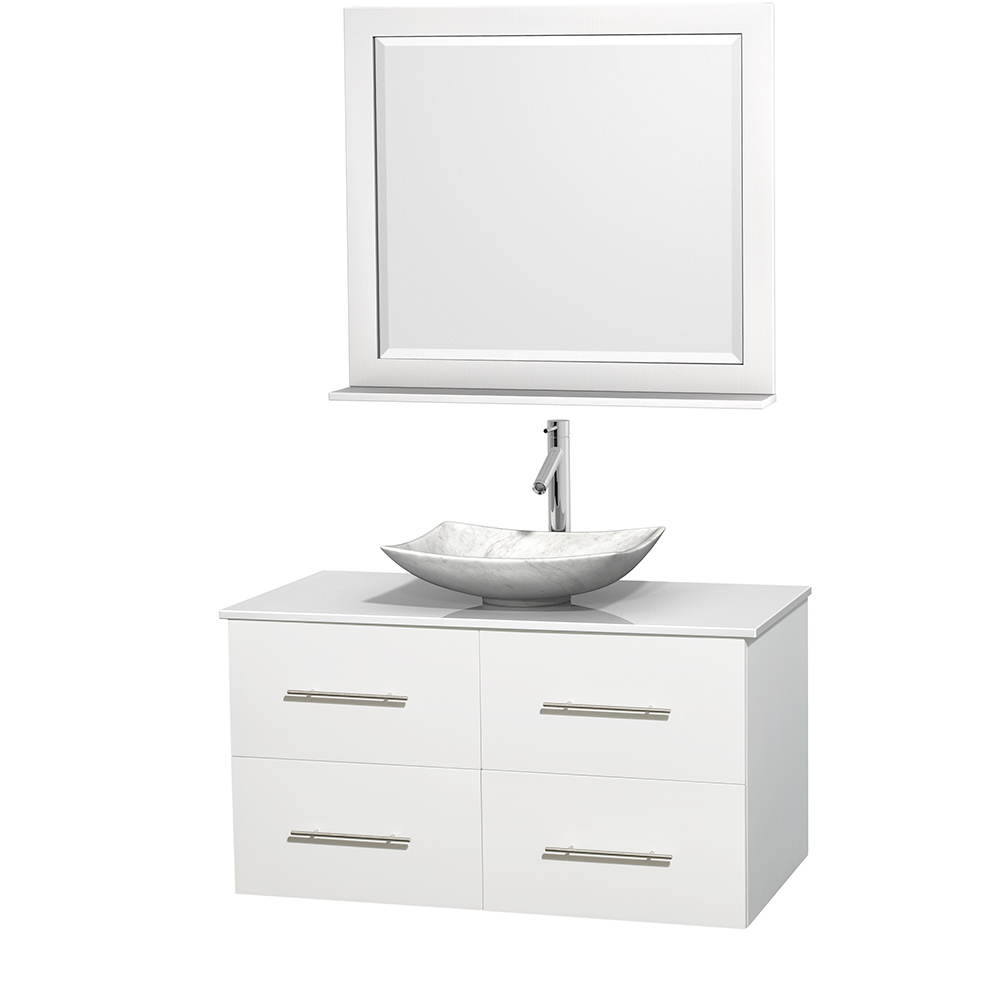 Centra 42 Single Bathroom Vanity For Vessel Sink Matte White Beautiful Bathroom Furniture For Every Home Wyndham Collection