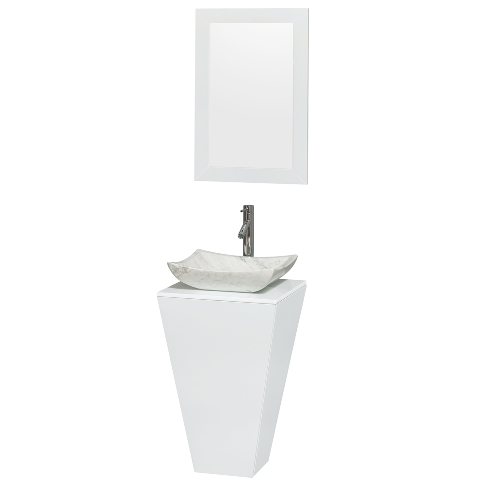 Esprit Bathroom Pedestal Vanity Set, White Pedestal Bathroom Vanity