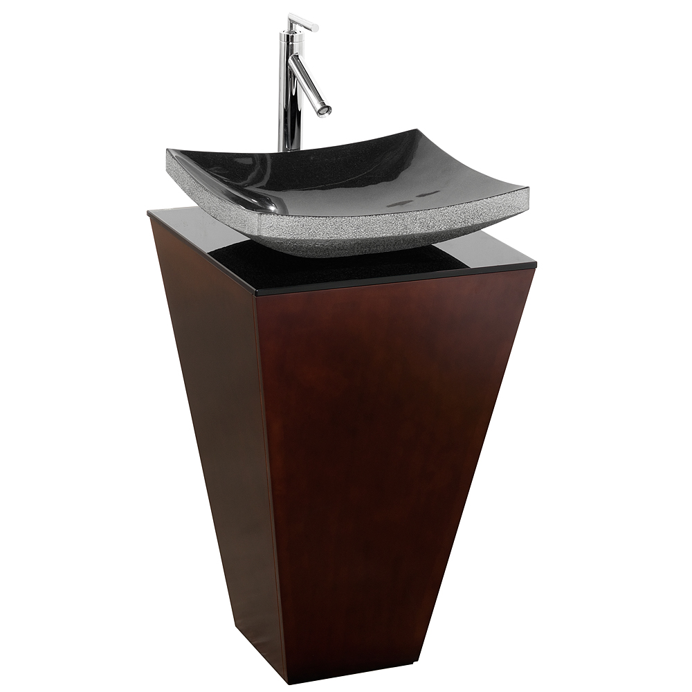 Esprit Bathroom Pedestal Vanity Set - Espresso w/ Black Granite Sink WC-CS004-20-ESP-GR