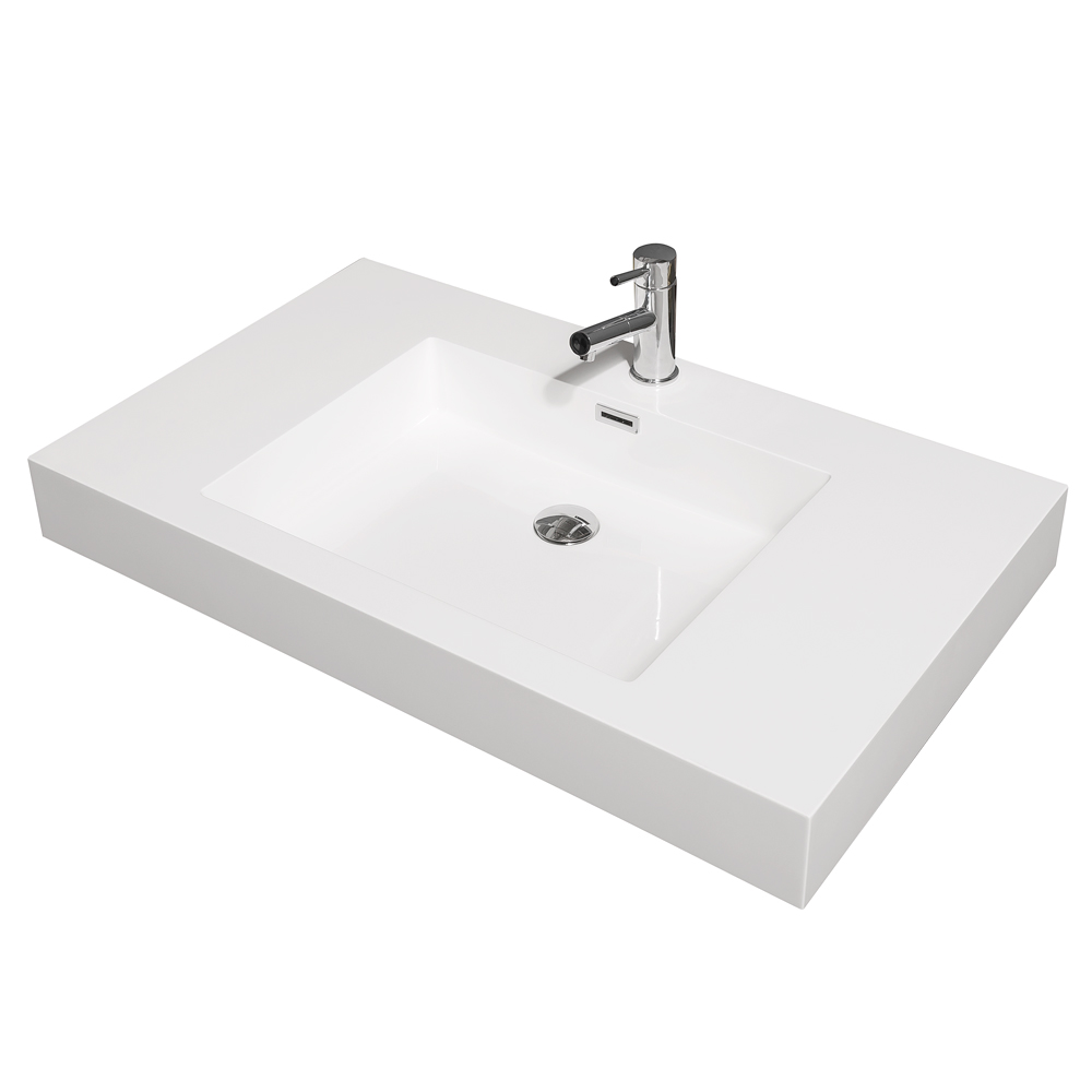 Amare 36 Wall Mounted Bathroom Vanity Set With Integrated Sink