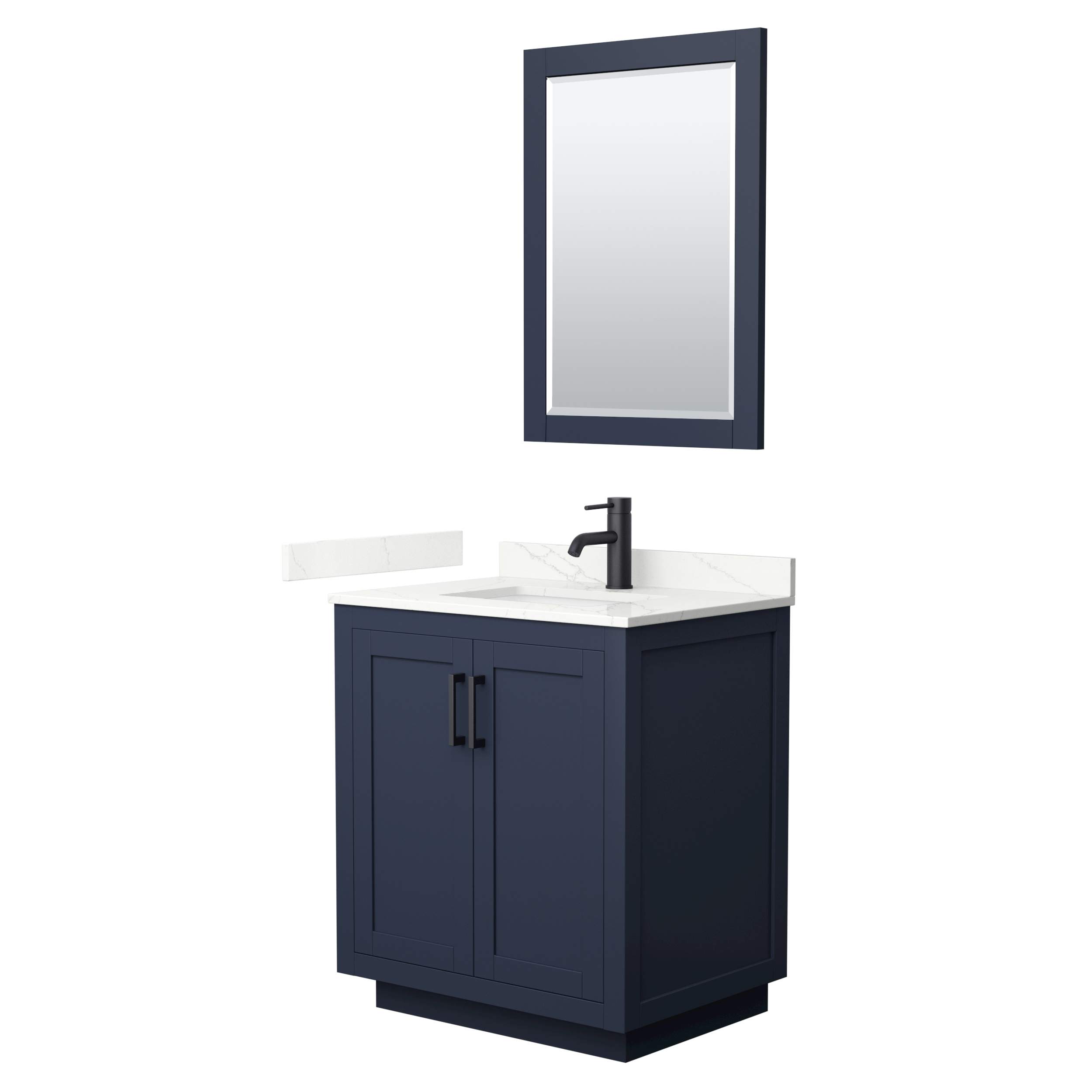 Miranda 30" Single Vanity with optional Carrara Marble Counter - Dark Blue WC-2929-30-SGL-VAN-BLU__