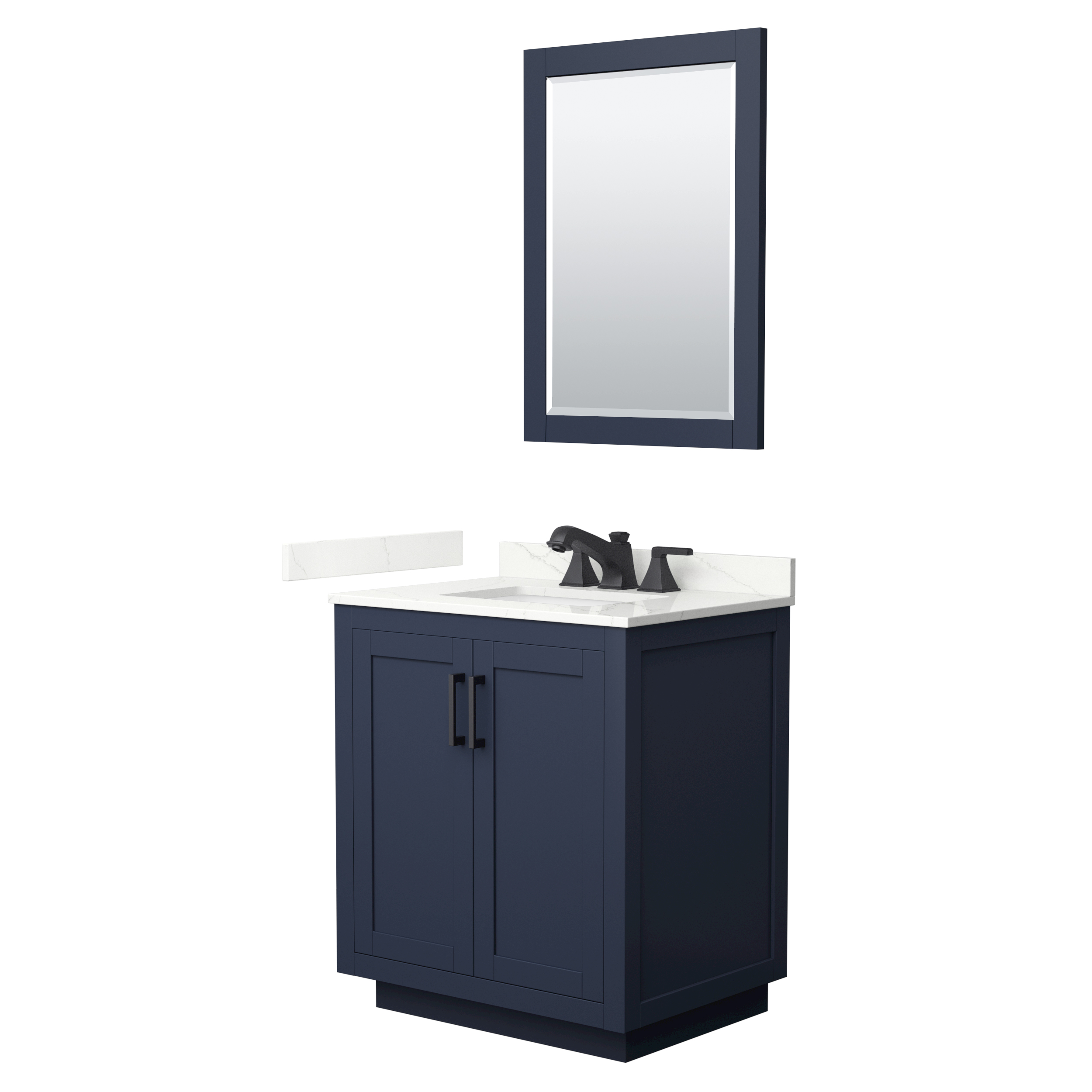 Miranda 30" Single Vanity with optional Carrara Marble Counter - Dark Blue WC-2929-30-SGL-VAN-BLU__