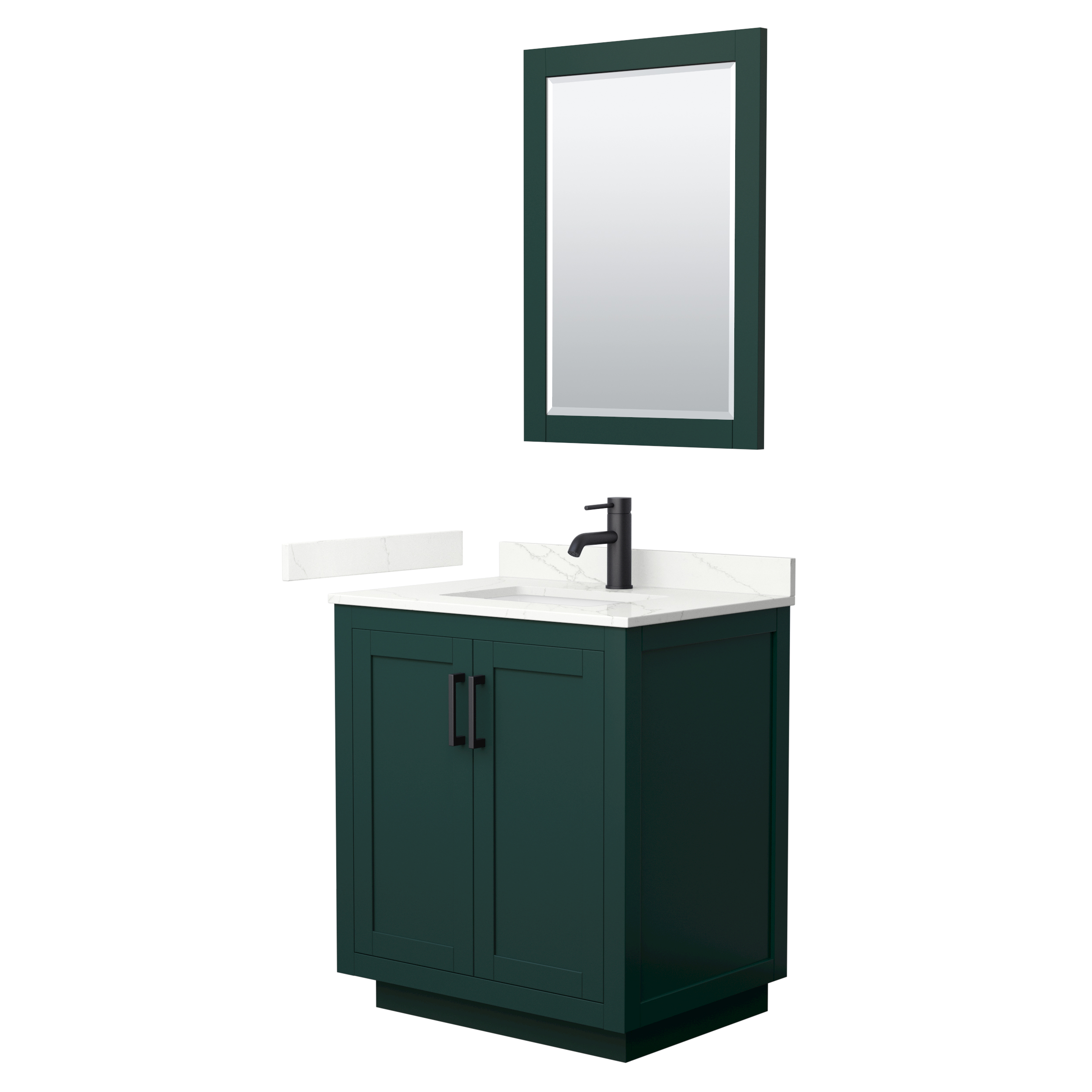 Miranda 30" Single Vanity with optional Carrara Marble Counter - Green WC-2929-30-SGL-VAN-GRN__