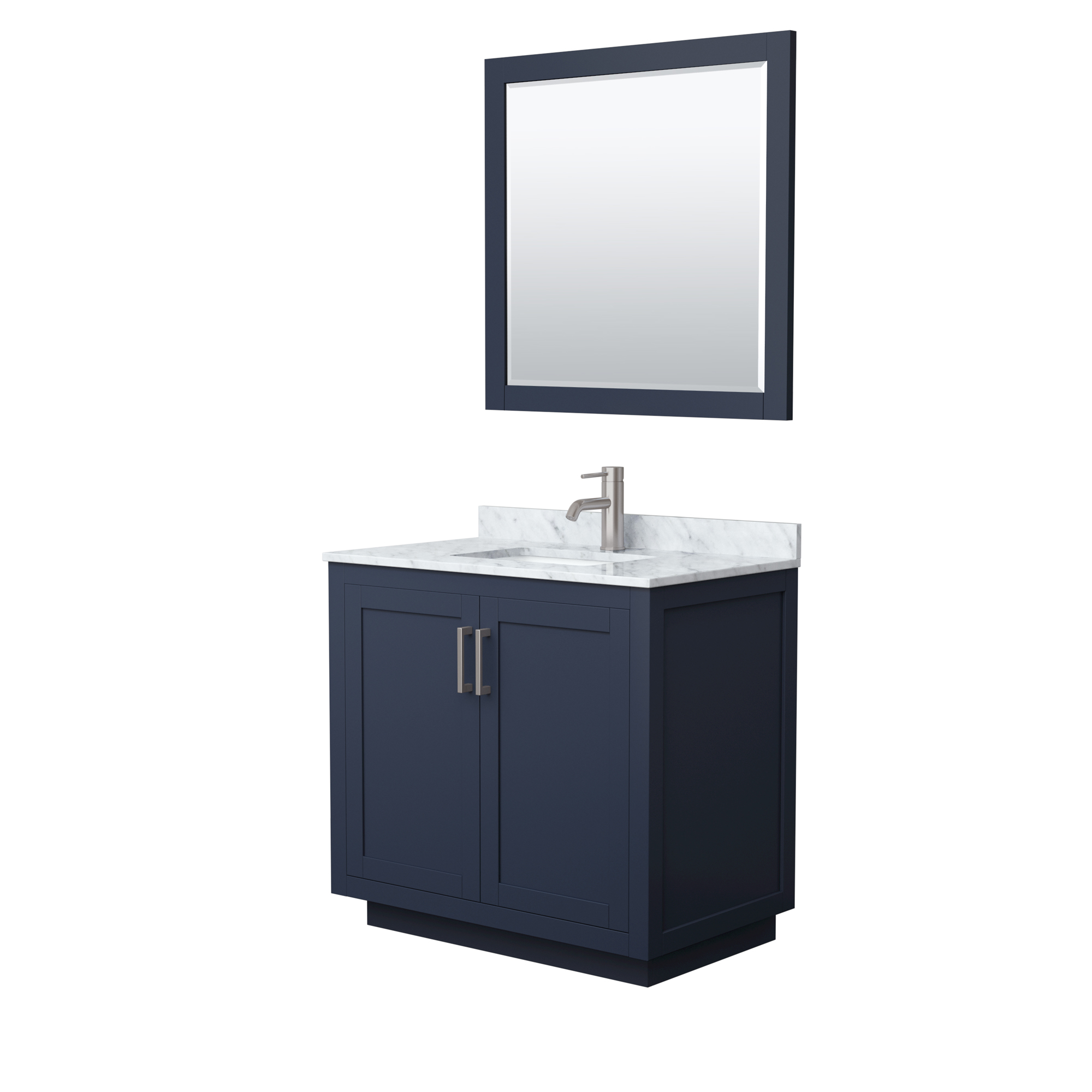 Miranda 36" Single Vanity with optional Carrara Marble Counter - Dark Blue WC-2929-36-SGL-VAN-BLU__