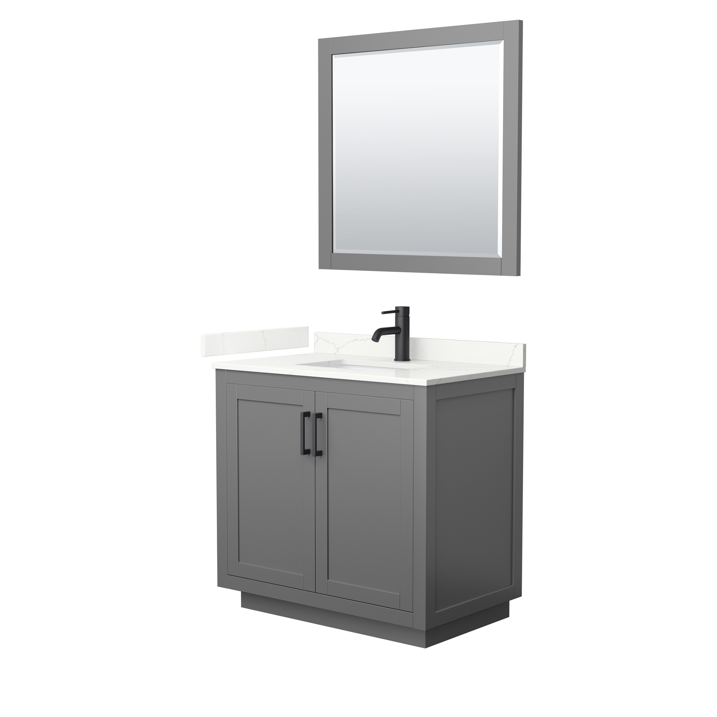 Miranda 36" Single Vanity with optional Carrara Marble Counter - Dark Gray WC-2929-36-SGL-VAN-DKG__