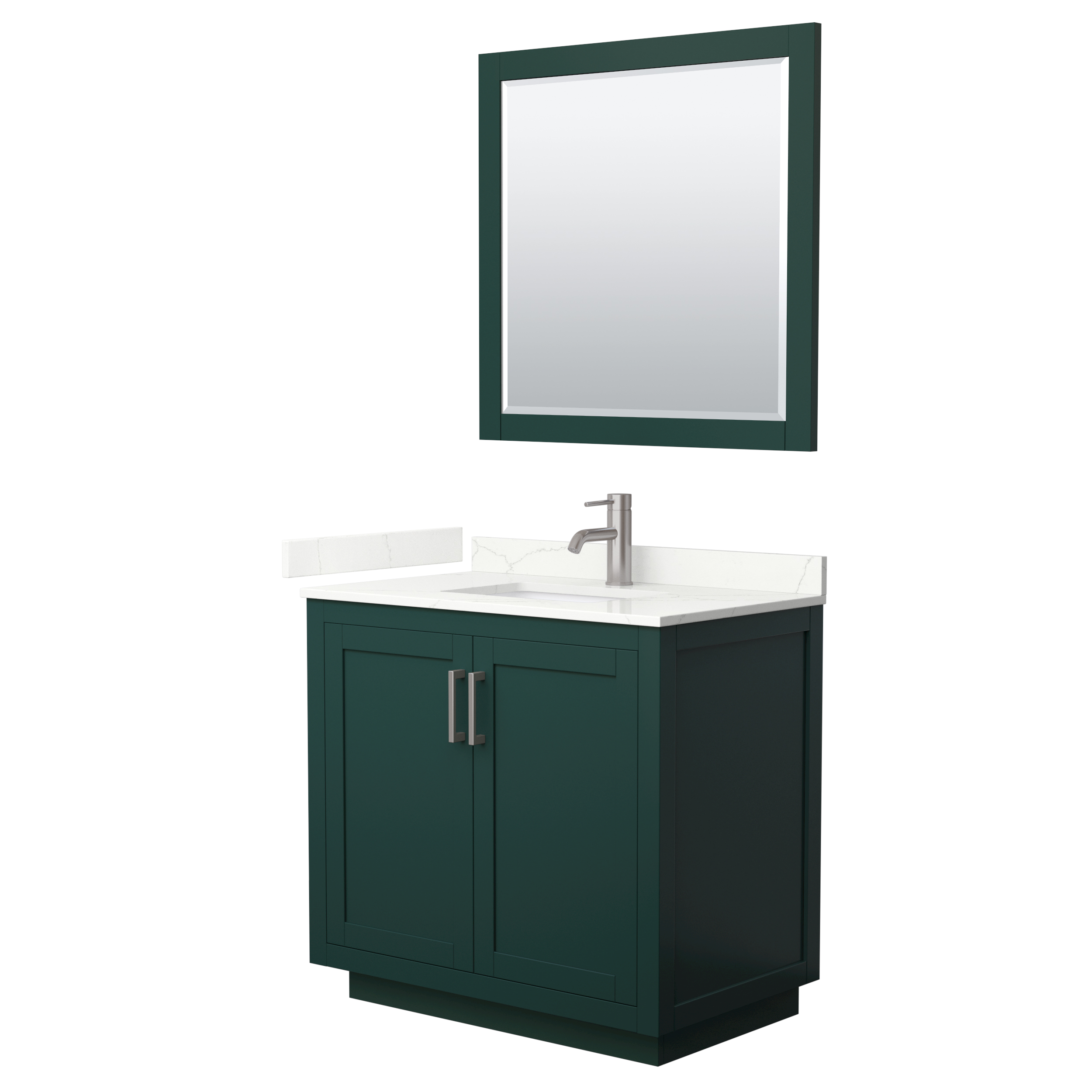 Miranda 36" Single Vanity with optional Carrara Marble Counter - Green WC-2929-36-SGL-VAN-GRN__