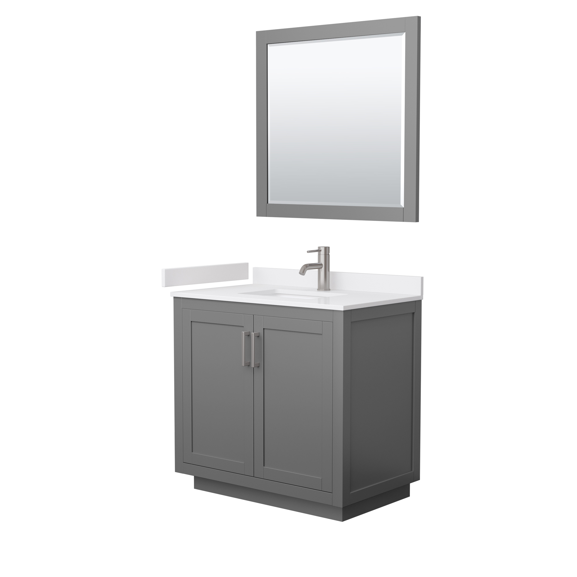 Miranda 36" Single Vanity with optional Carrara Marble Counter - Dark Gray WC-2929-36-SGL-VAN-DKG__