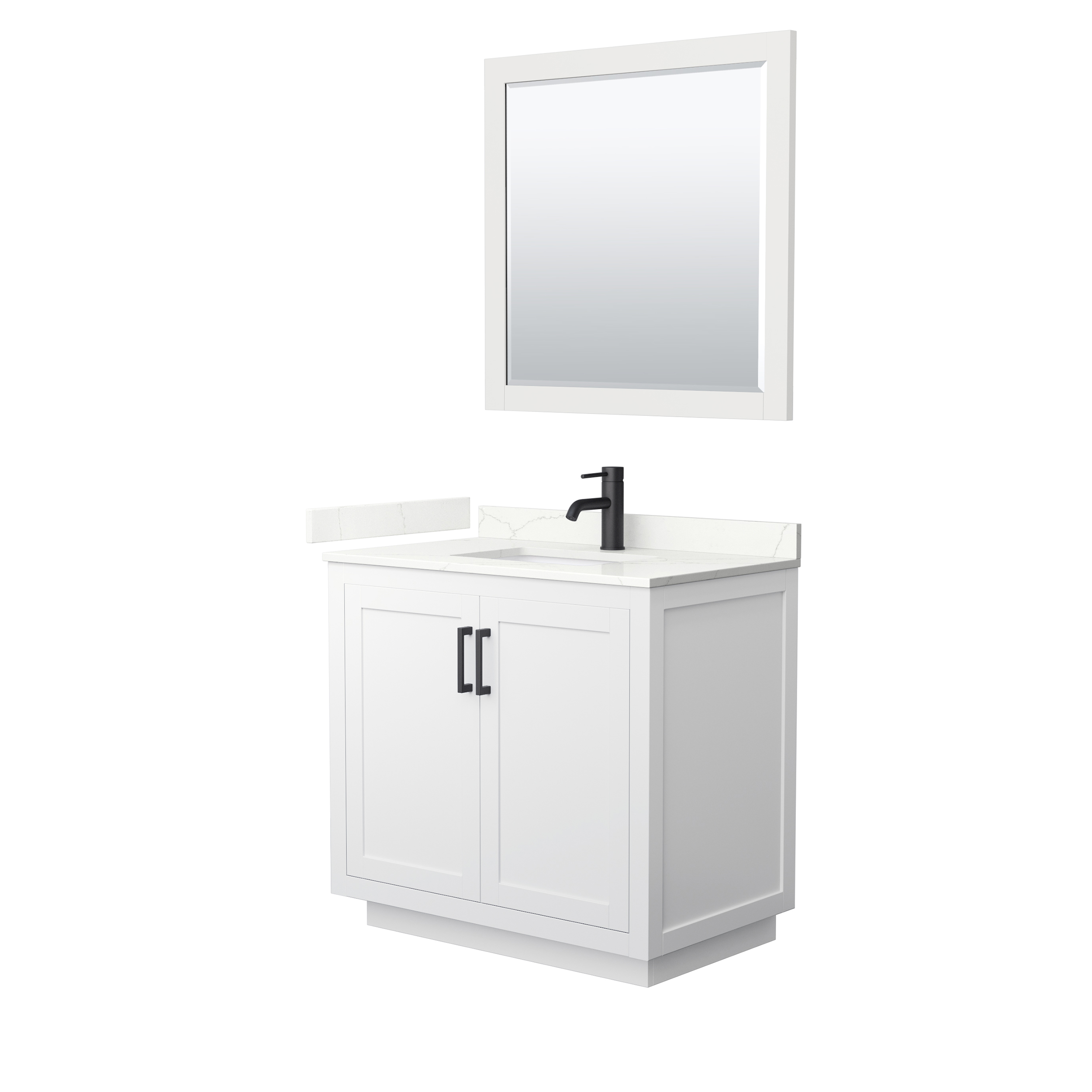 Miranda 36" Single Vanity with optional Carrara Marble Counter - White WC-2929-36-SGL-VAN-WHT__