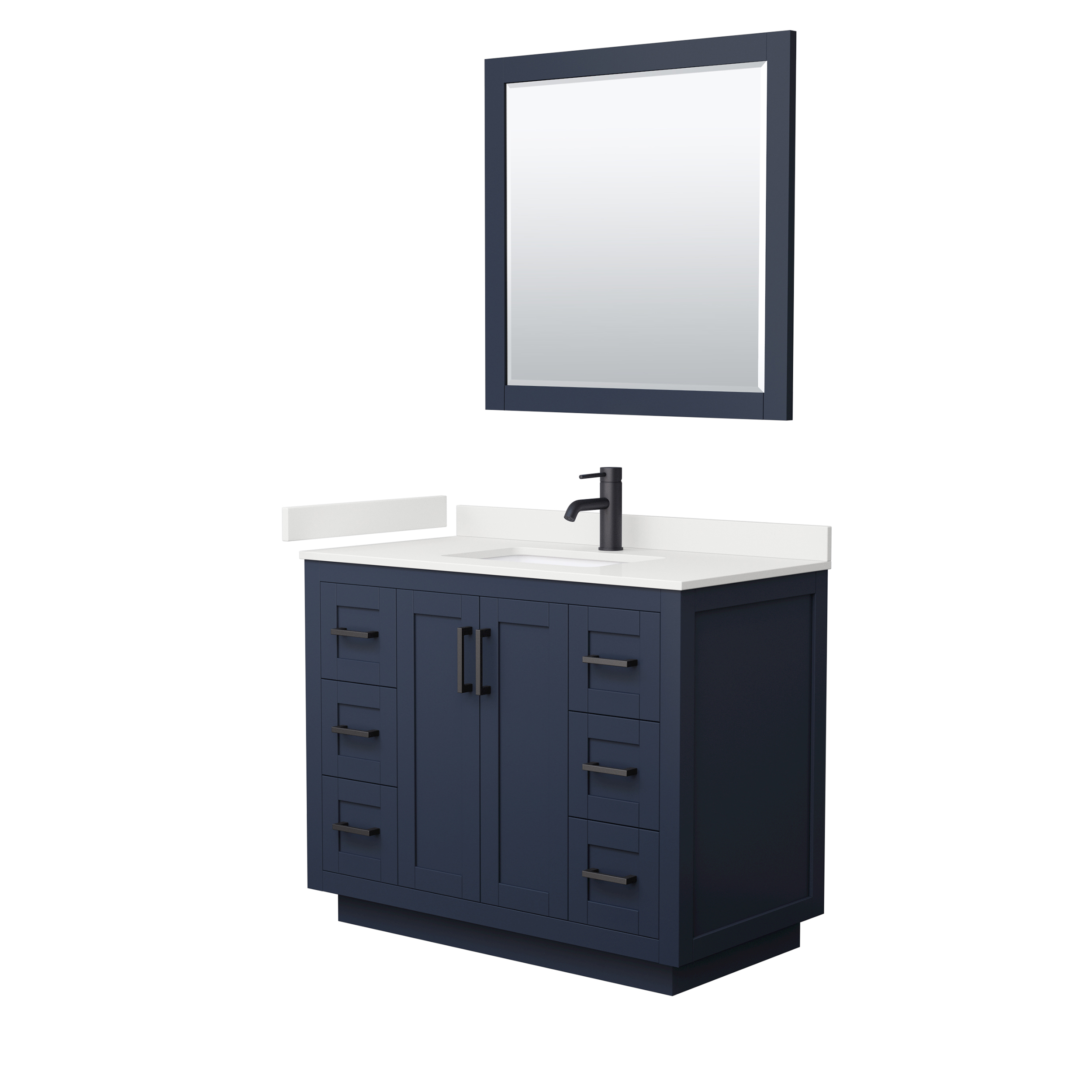 Miranda 42" Single Vanity with optional Carrara Marble Counter - Dark Blue WC-2929-42-SGL-VAN-BLU__