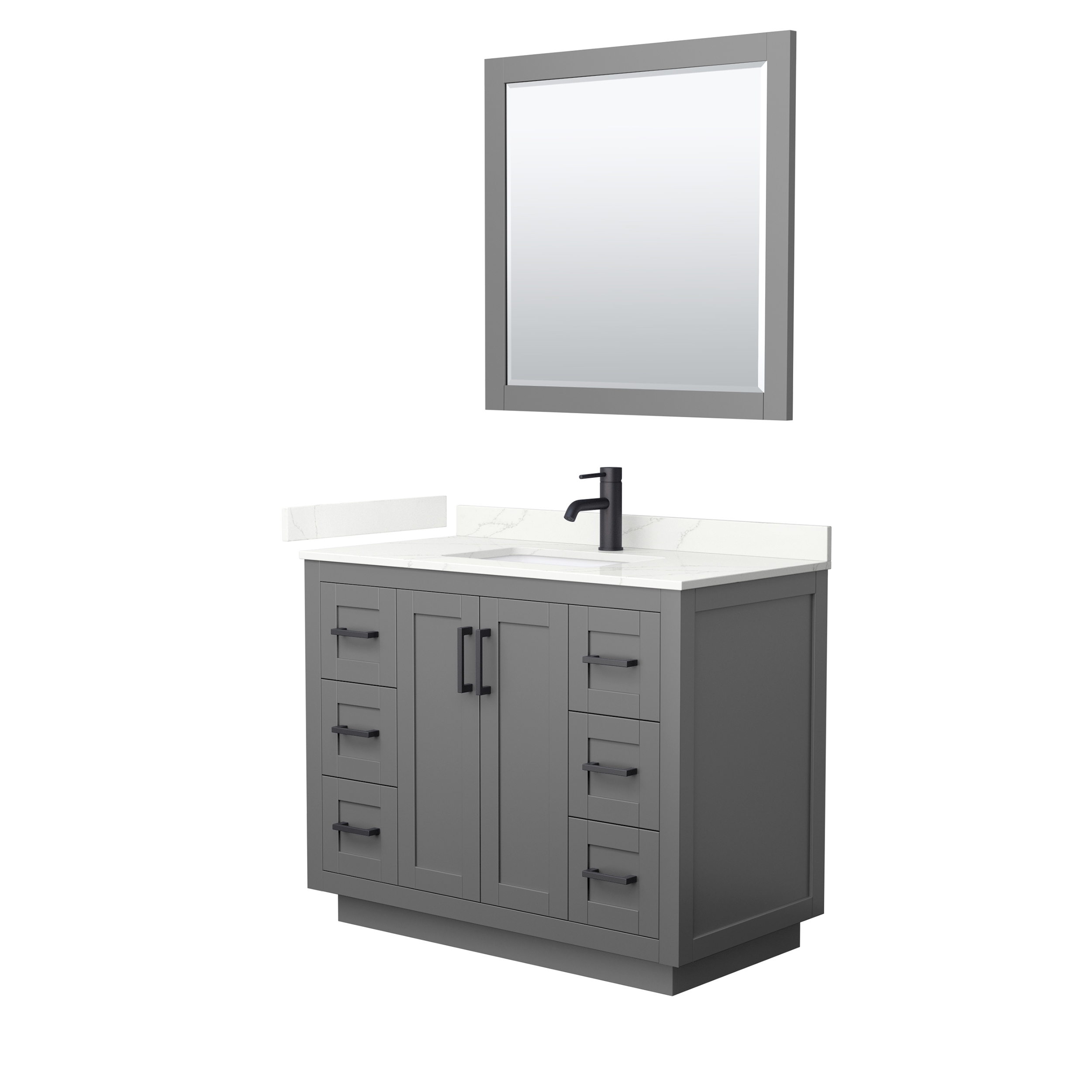 Miranda 42" Single Vanity with optional Carrara Marble Counter - Dark Gray WC-2929-42-SGL-VAN-DKG__