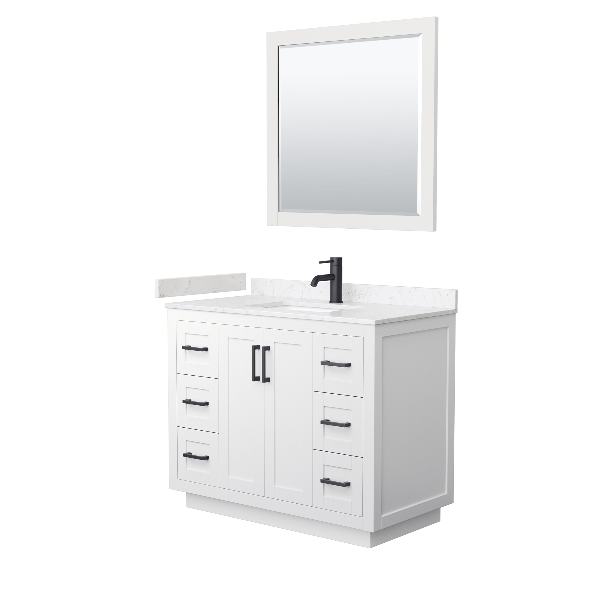 Miranda 42" Single Vanity with optional Carrara Marble Counter - White WC-2929-42-SGL-VAN-WHT__