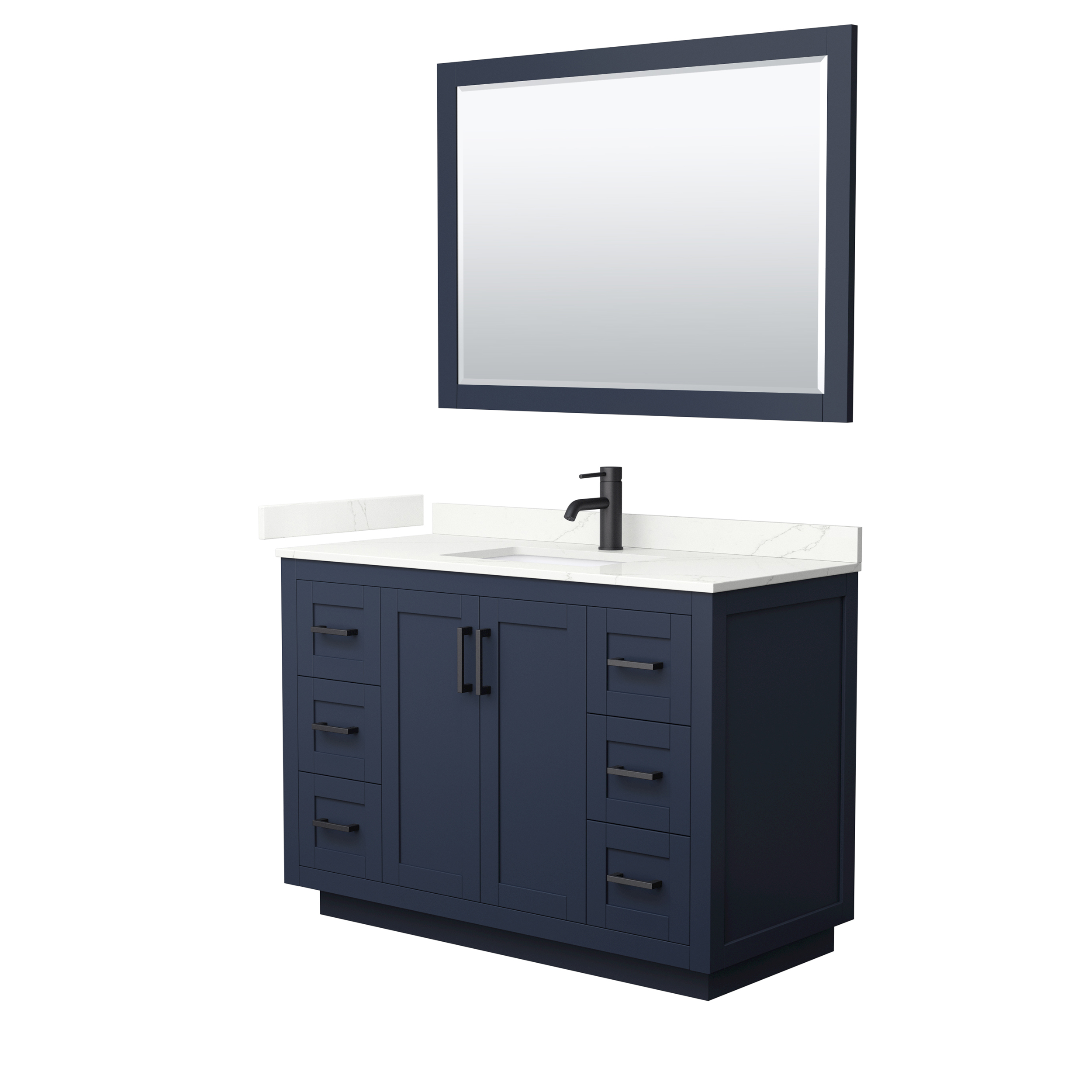 Miranda 48" Single Vanity with optional Carrara Marble Counter - Dark Blue WC-2929-48-SGL-VAN-BLU__