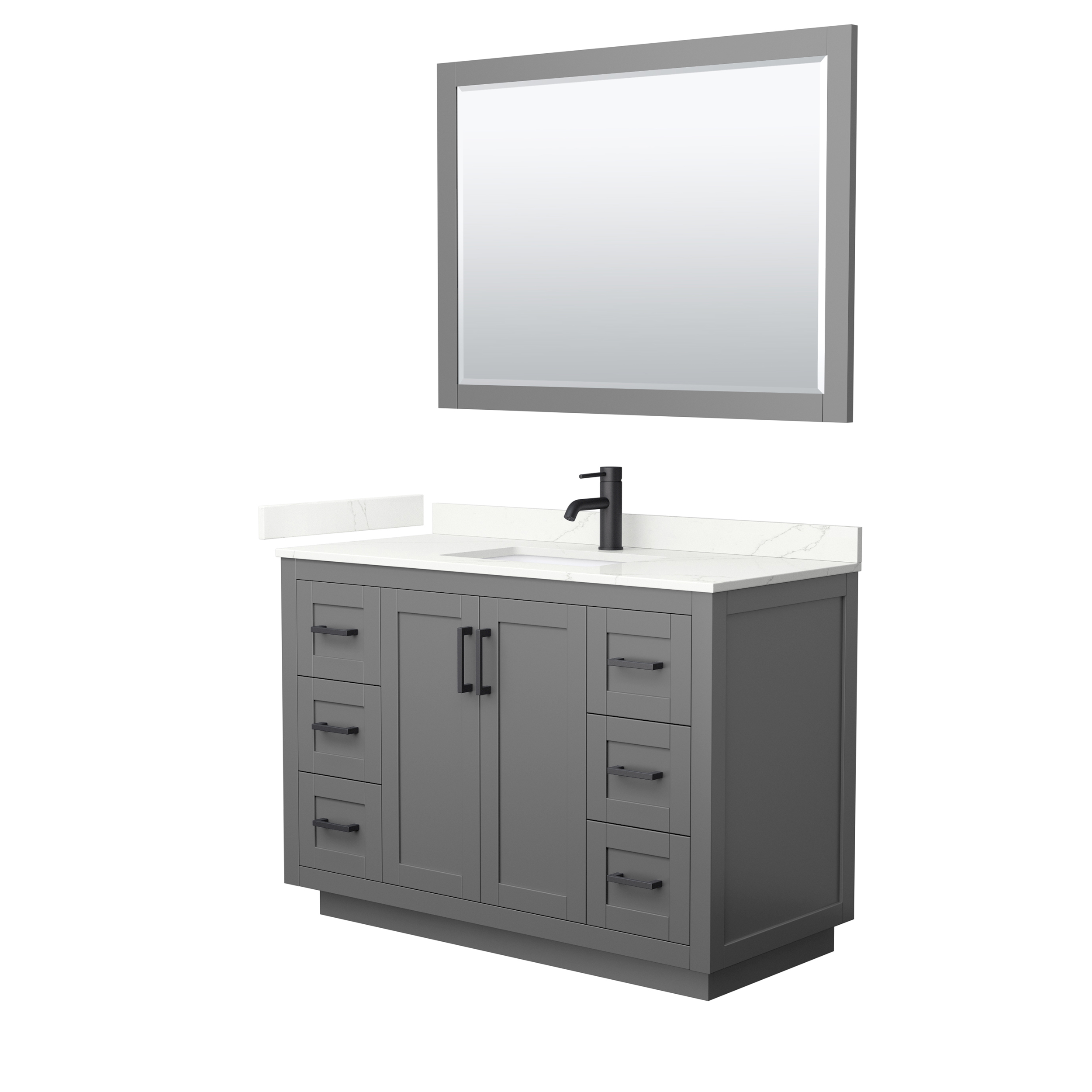 Miranda 48" Single Vanity with optional Carrara Marble Counter - Dark Gray WC-2929-48-SGL-VAN-DKG__