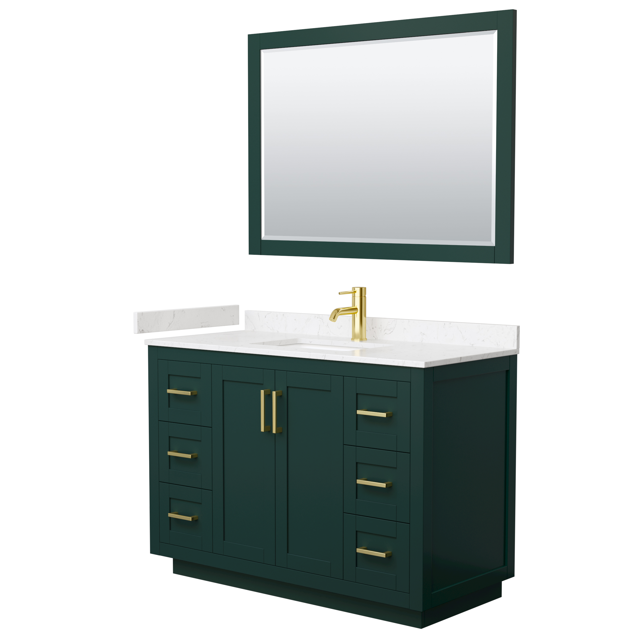 Miranda 48" Single Vanity with Cultured Marble Counter - Green WC-2929-48-SGL-VAN-GRN-