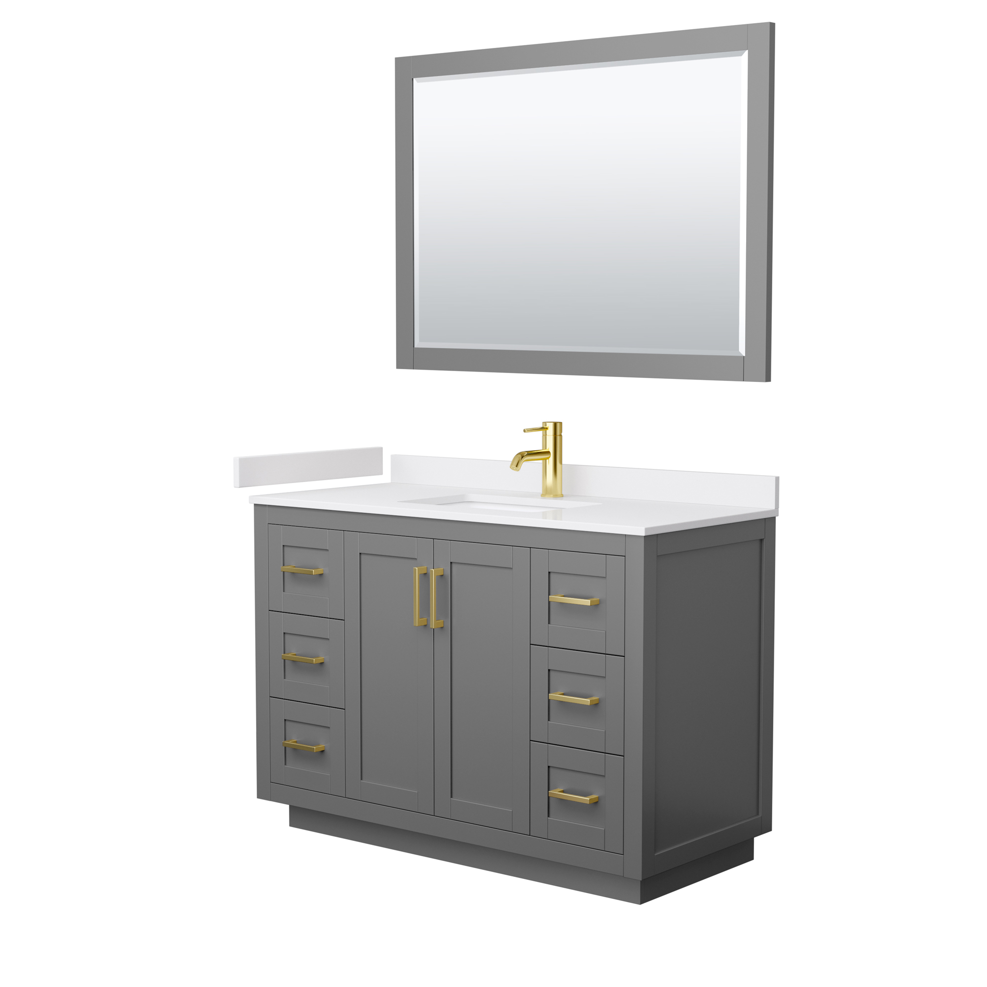 Miranda 48" Single Vanity with optional Carrara Marble Counter - Dark Gray WC-2929-48-SGL-VAN-DKG__