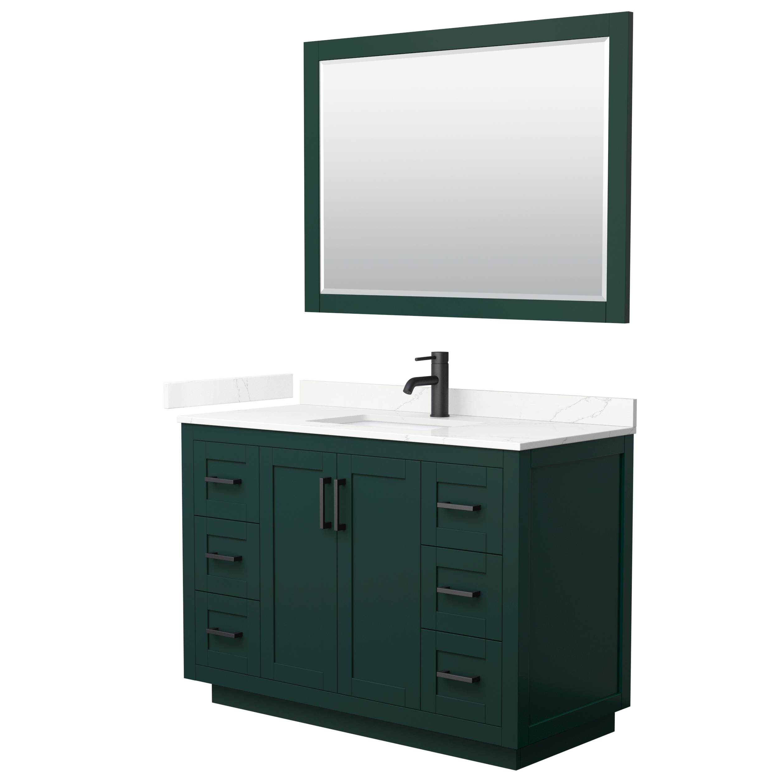 Miranda 48" Single Vanity with optional Carrara Marble Counter - Green WC-2929-48-SGL-VAN-GRN__