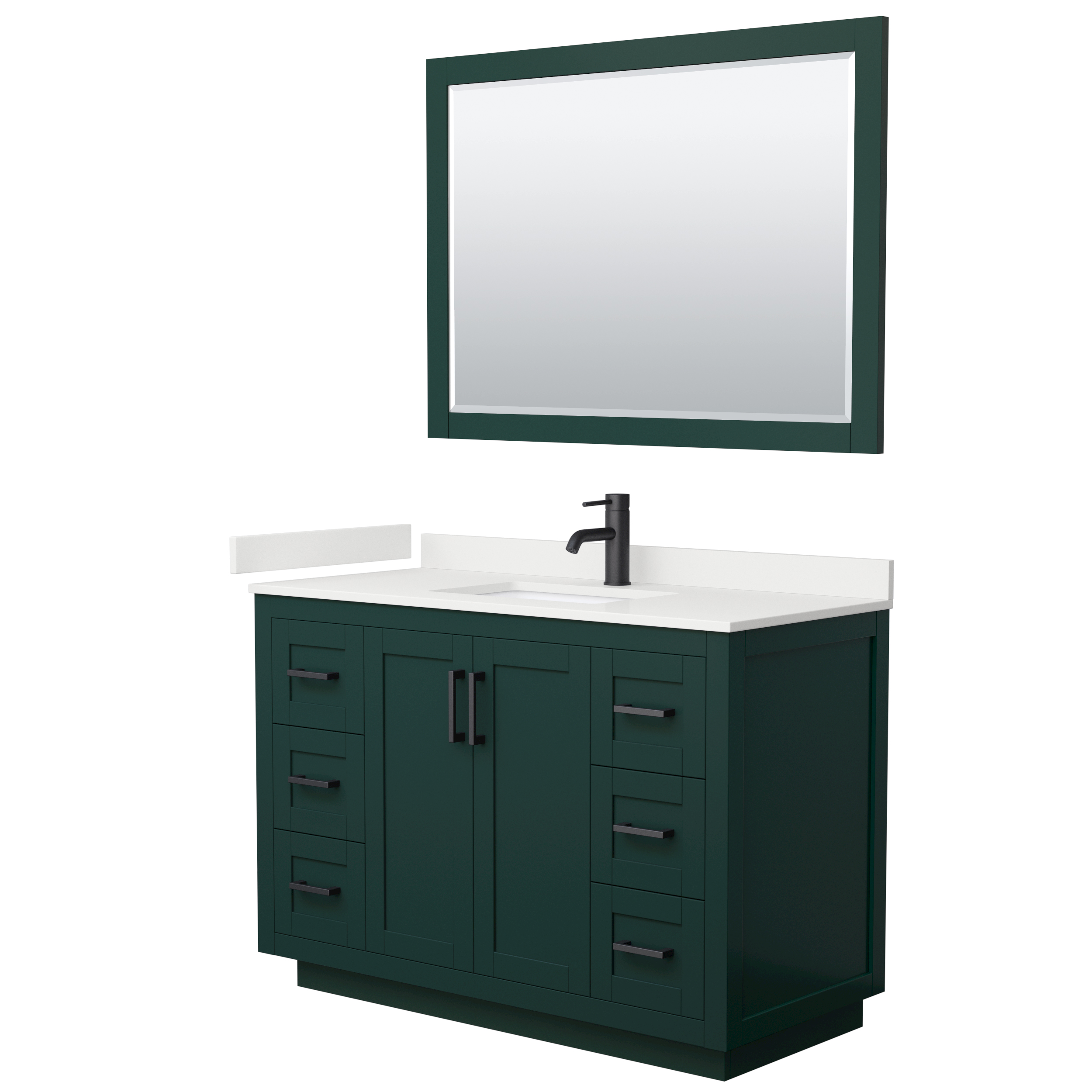 Miranda 48" Single Vanity with optional Carrara Marble Counter - Green WC-2929-48-SGL-VAN-GRN__