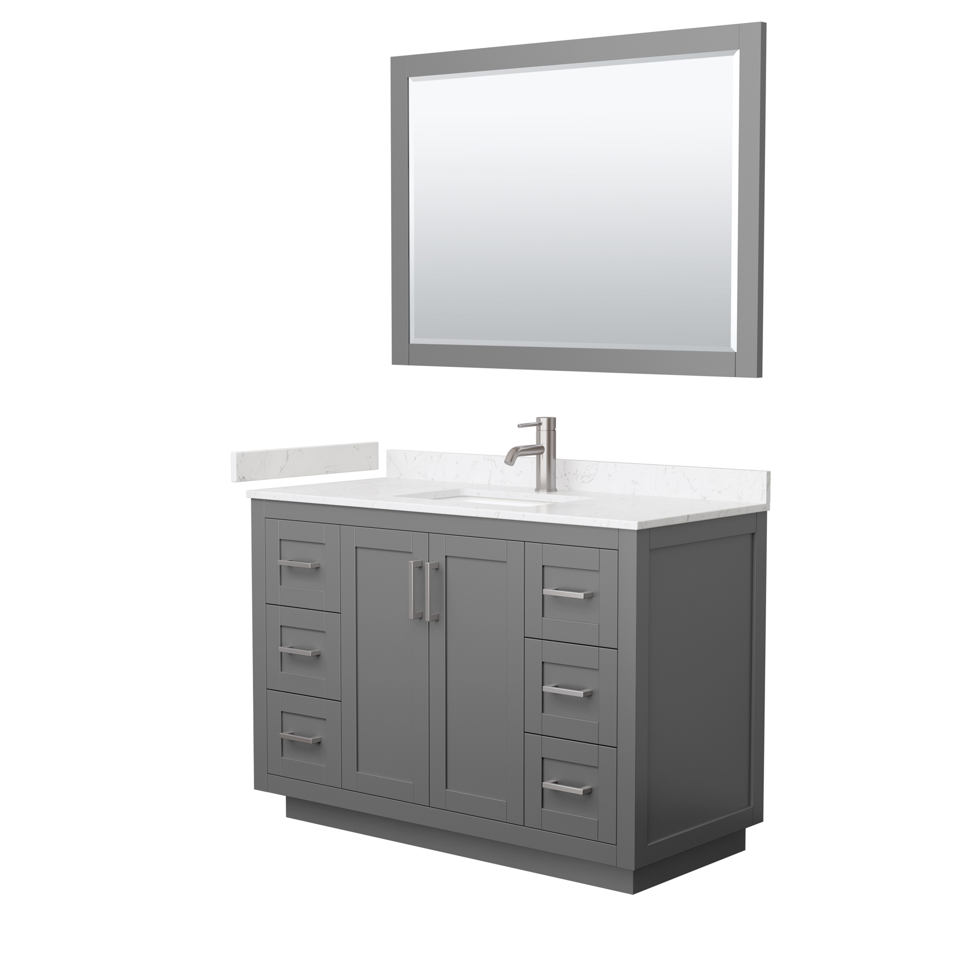 Merrimack 48 W x 23 D x 36 H Single Bathroom Vanity Set, Three Posts,  Base Finish: Gray
