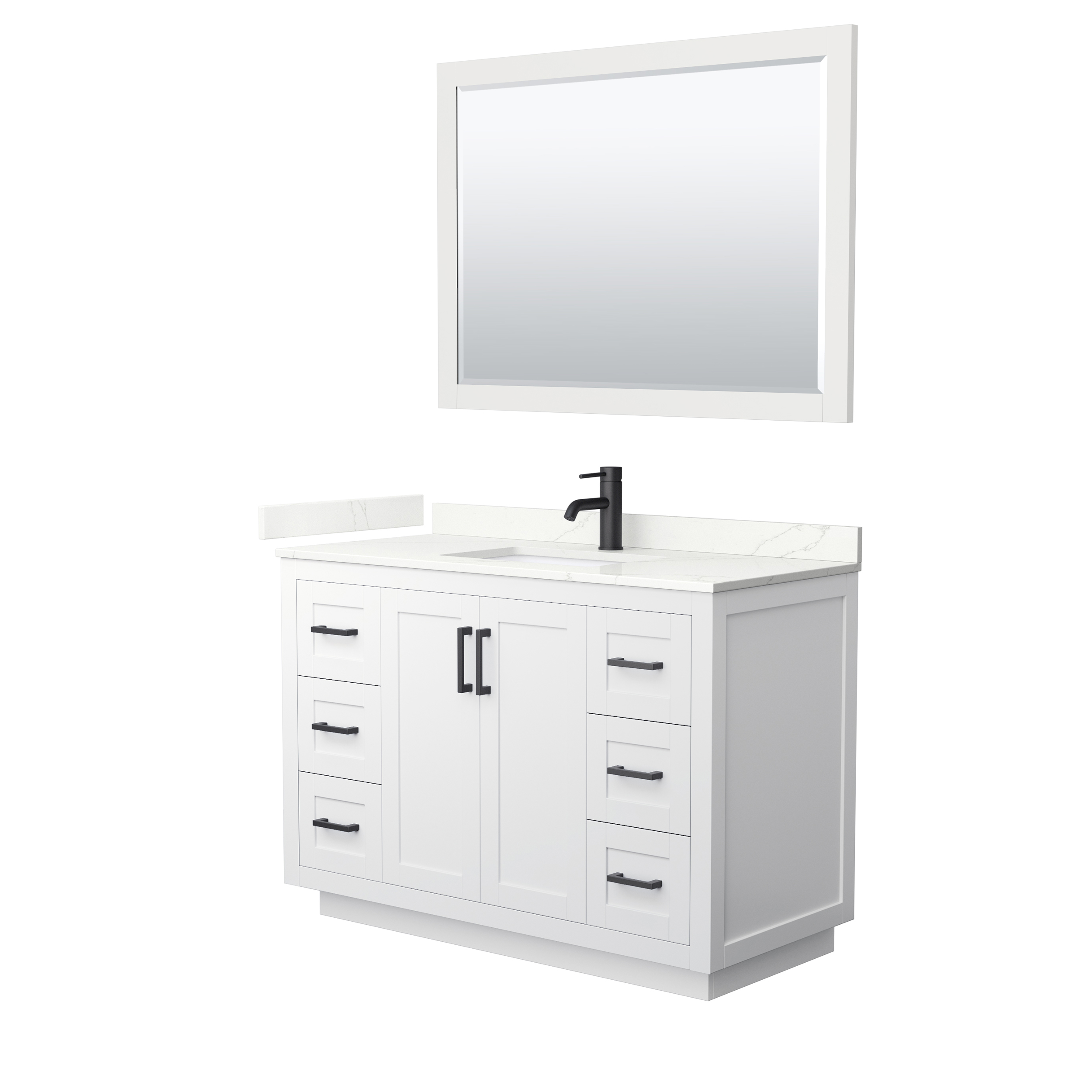Miranda 48" Single Vanity with optional Carrara Marble Counter - White WC-2929-48-SGL-VAN-WHT__