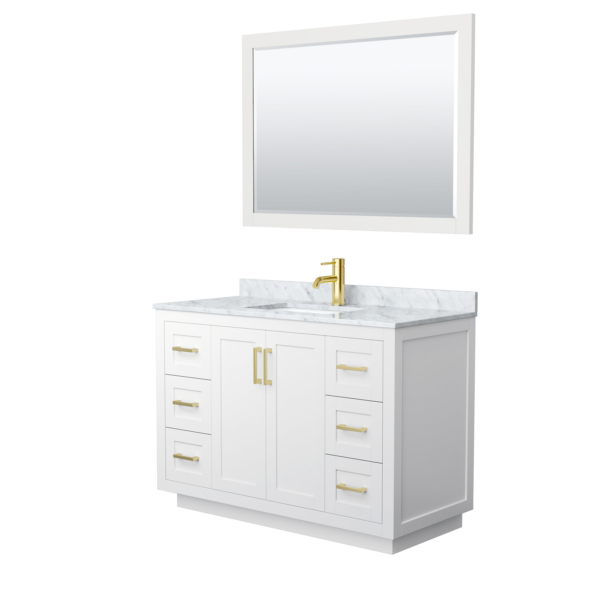 Miranda 48" Single Vanity with optional Carrara Marble Counter - White WC-2929-48-SGL-VAN-WHT__