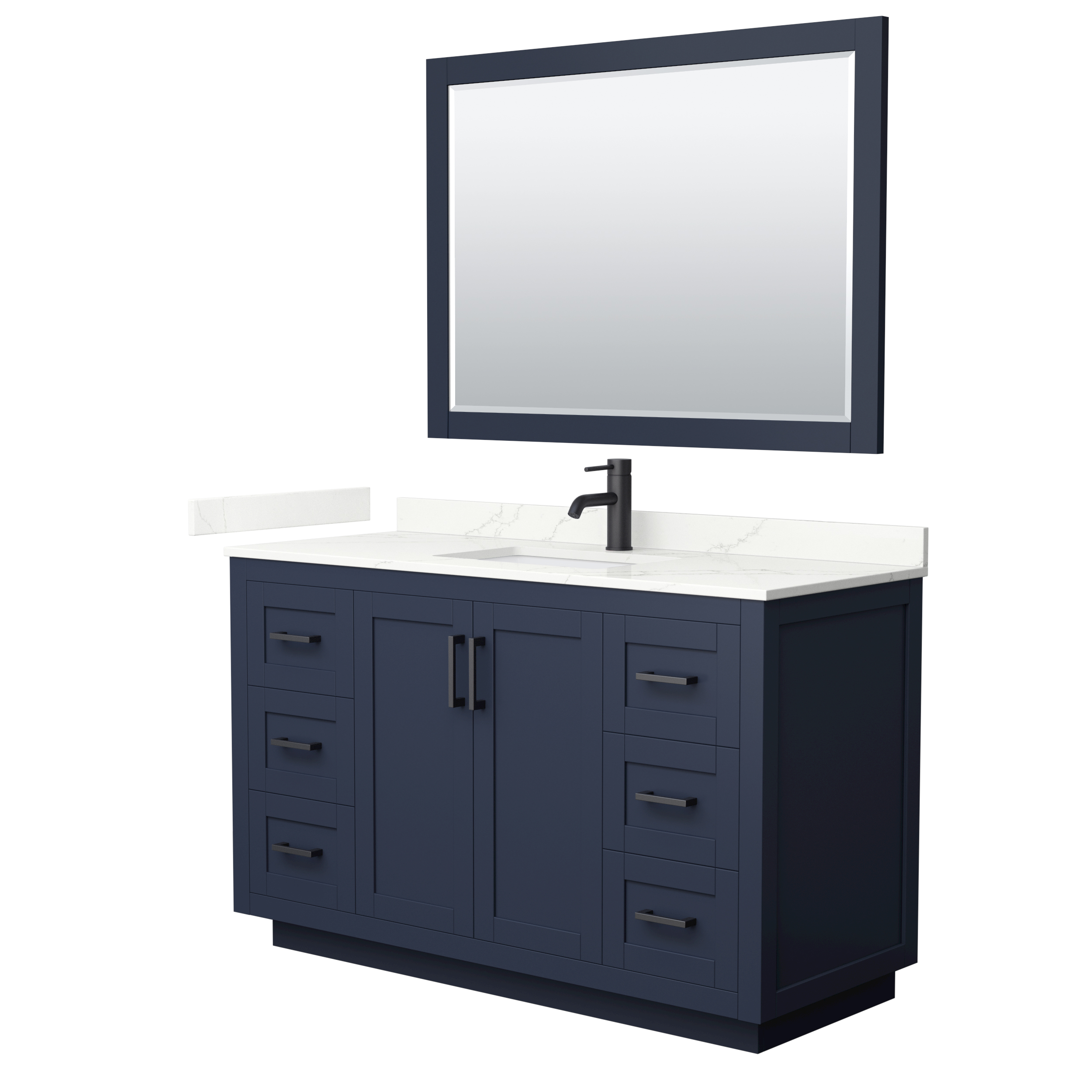 Miranda 54" Single Vanity with optional Carrara Marble Counter - Dark Blue WC-2929-54-SGL-VAN-BLU__