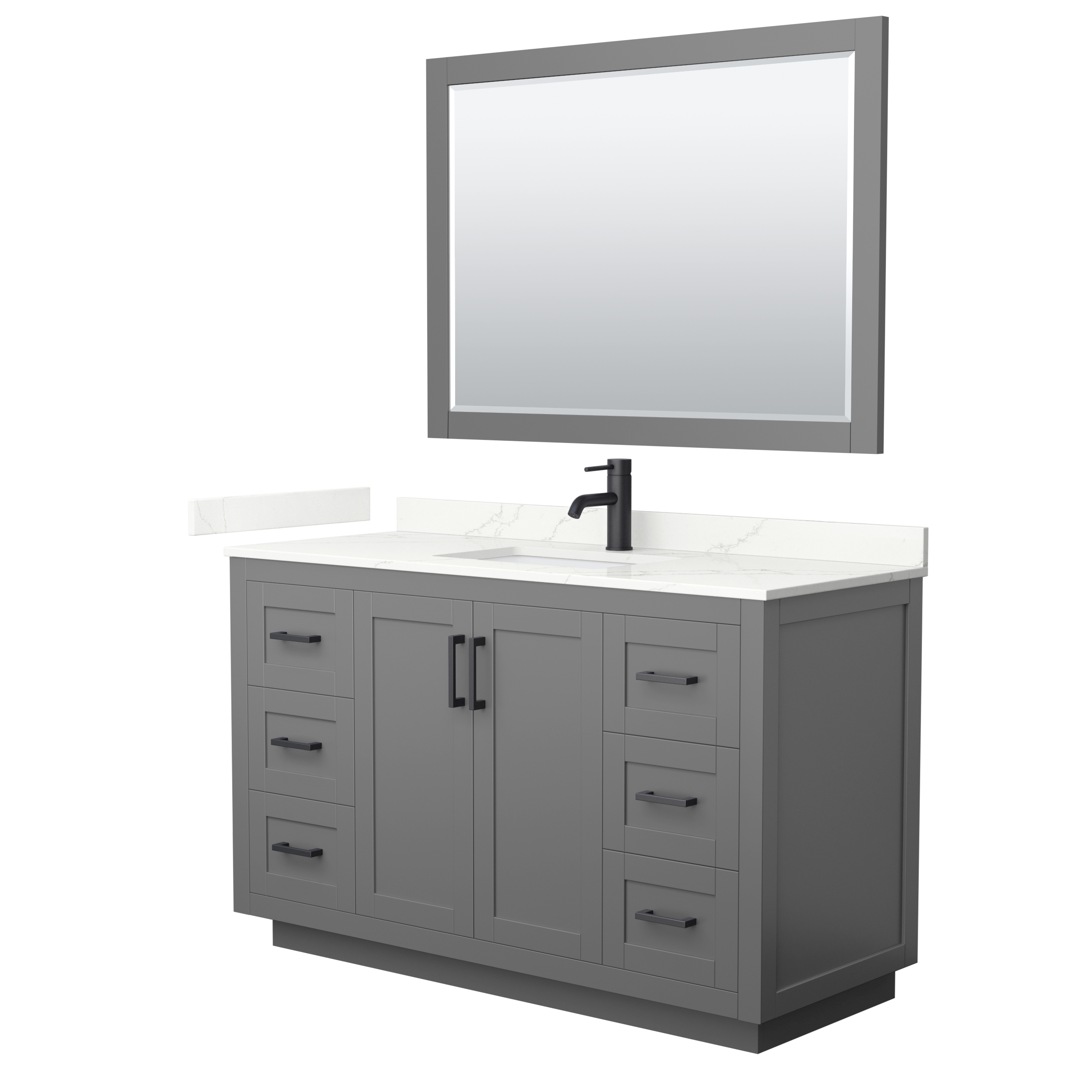 Miranda 54" Single Vanity with optional Carrara Marble Counter - Dark Gray WC-2929-54-SGL-VAN-DKG__