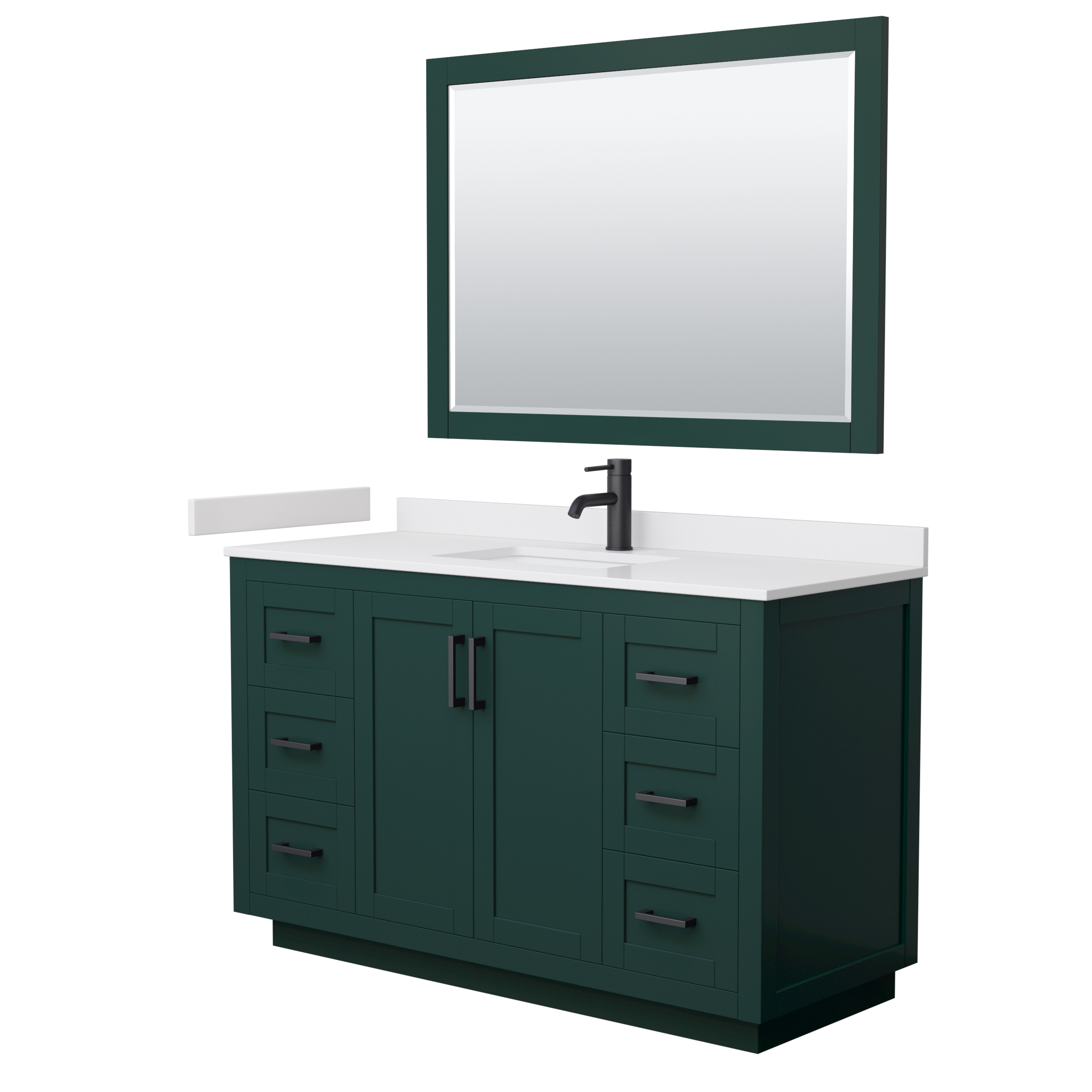 Miranda 54" Single Vanity with optional Carrara Marble Counter - Green WC-2929-54-SGL-VAN-GRN__