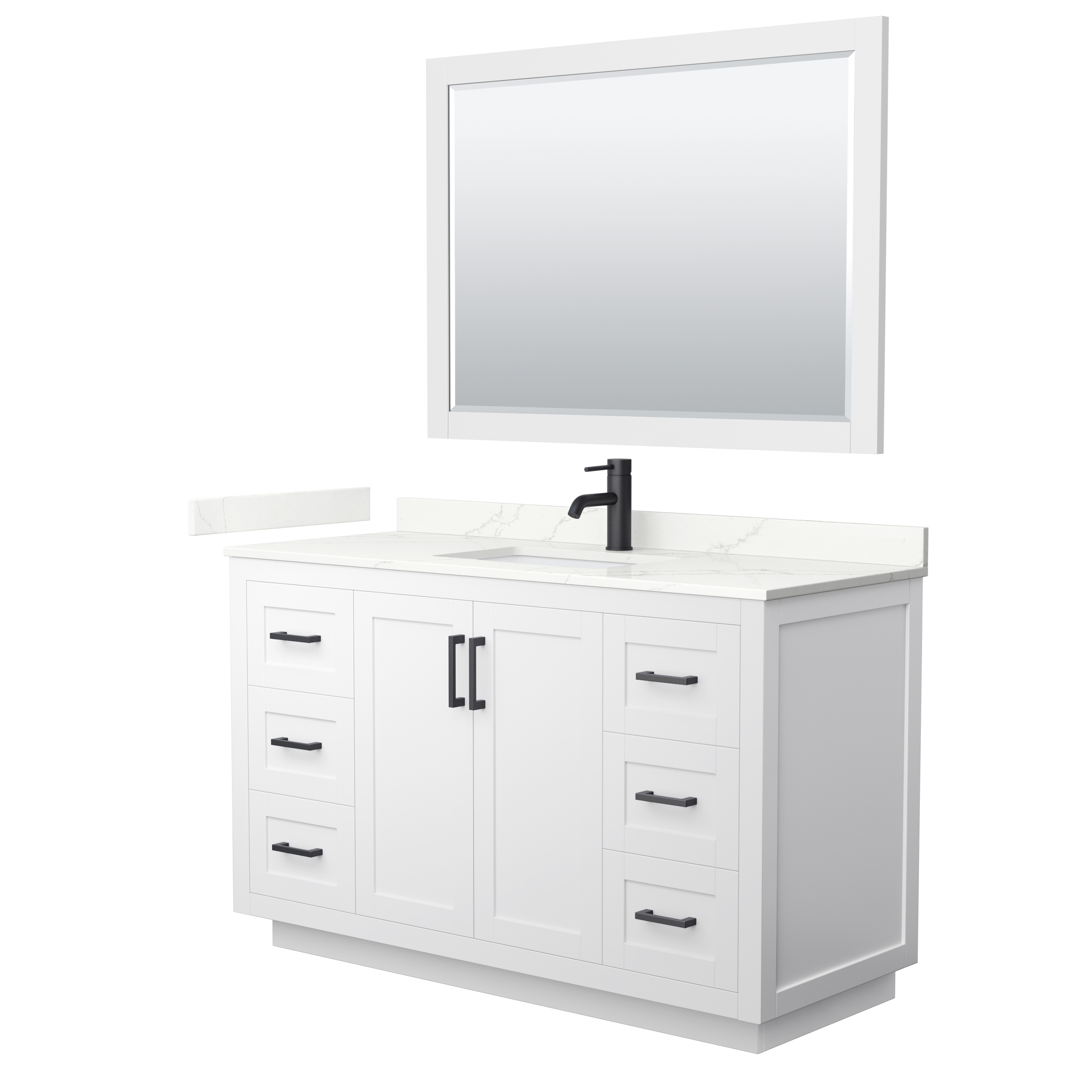 Miranda 54" Single Vanity with optional Carrara Marble Counter - White WC-2929-54-SGL-VAN-WHT__