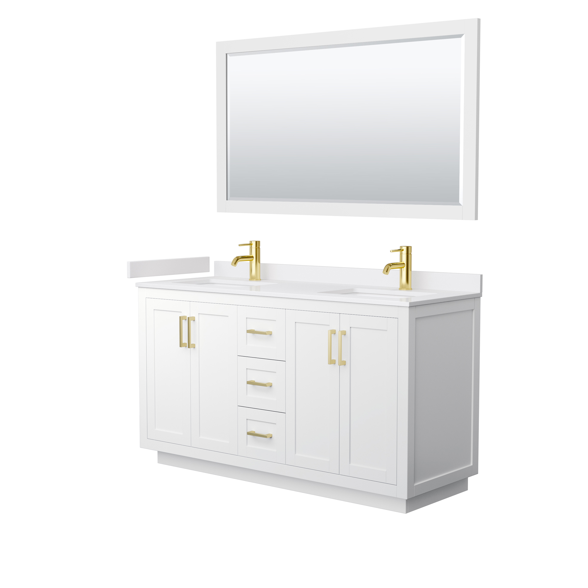 Miranda 60" Double Vanity with optional Carrara Marble Counter - White WC-2929-60-DBL-VAN-WHT__