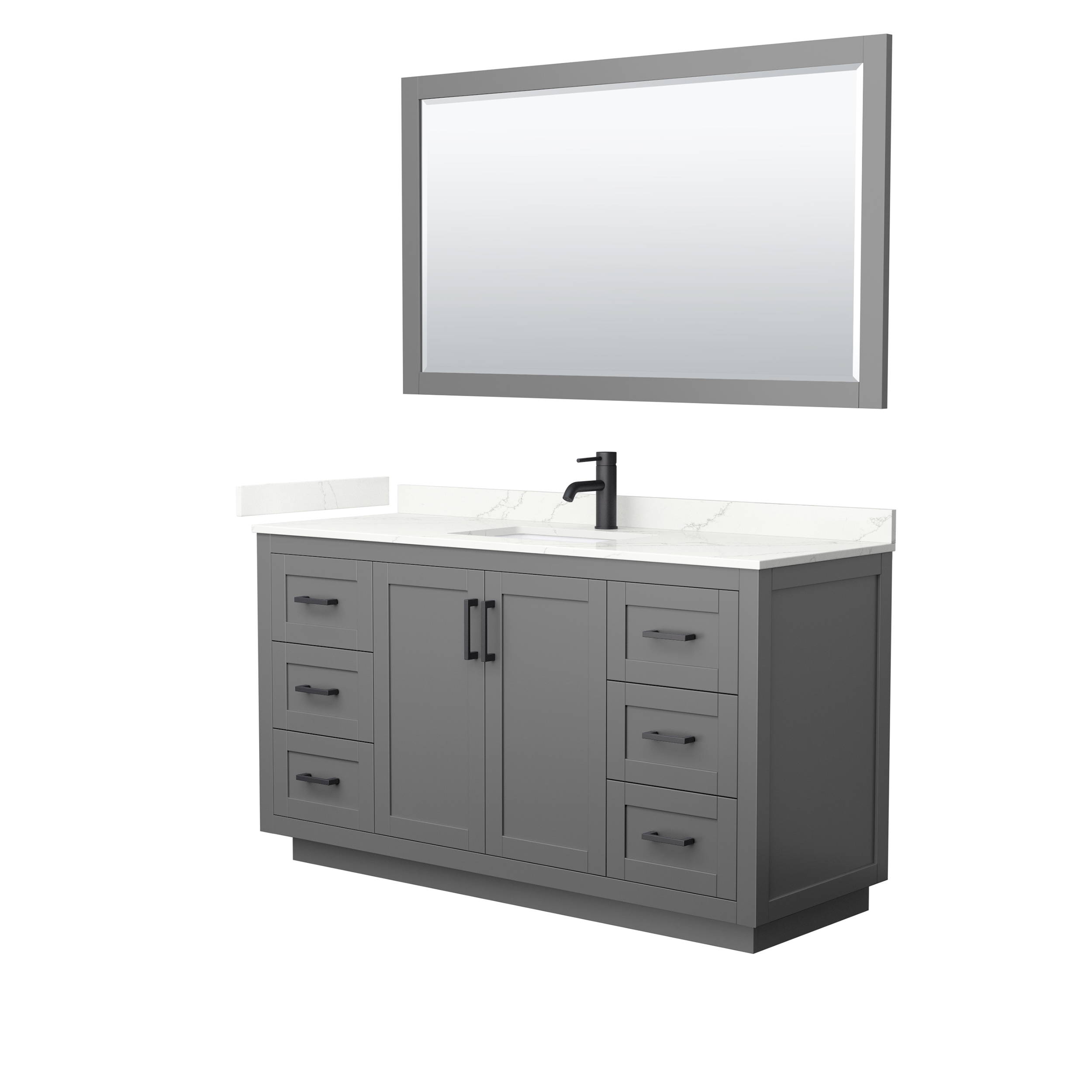 Miranda 60" Single Vanity with optional Carrara Marble Counter - Dark Gray WC-2929-60-SGL-VAN-DKG__