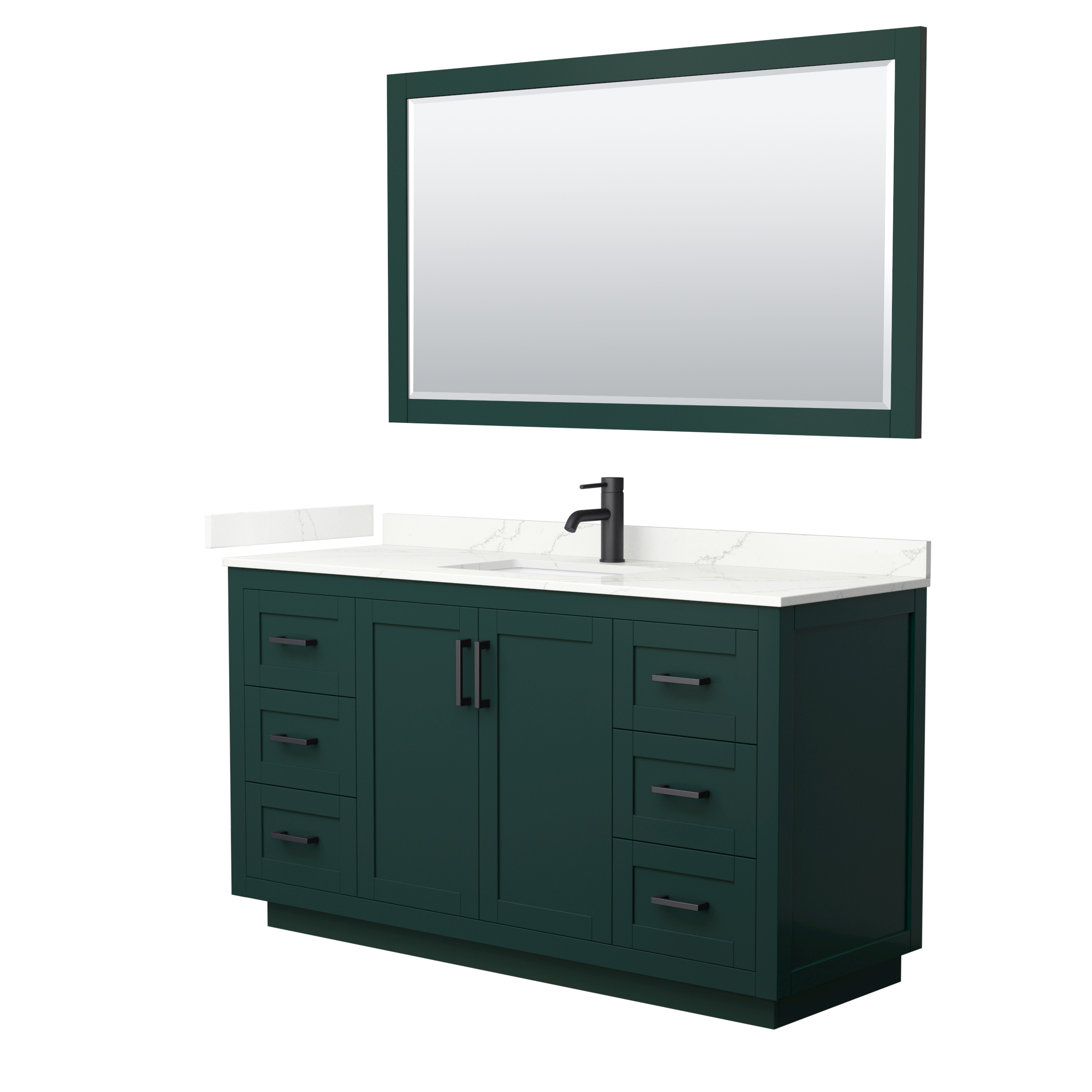 Miranda 60" Single Vanity with optional Carrara Marble Counter - Green WC-2929-60-SGL-VAN-GRN__