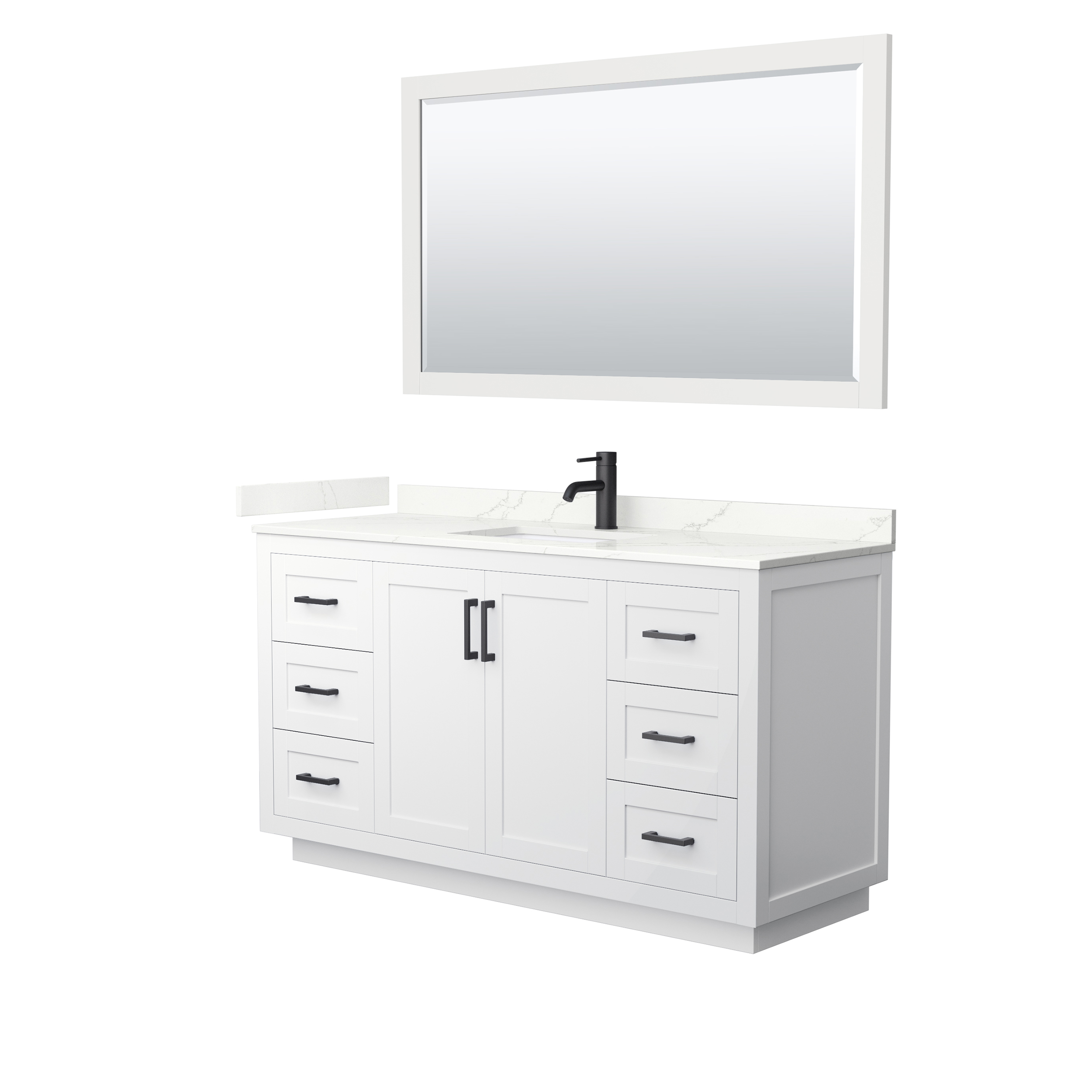 Miranda 60" Single Vanity with optional Carrara Marble Counter - White WC-2929-60-SGL-VAN-WHT__