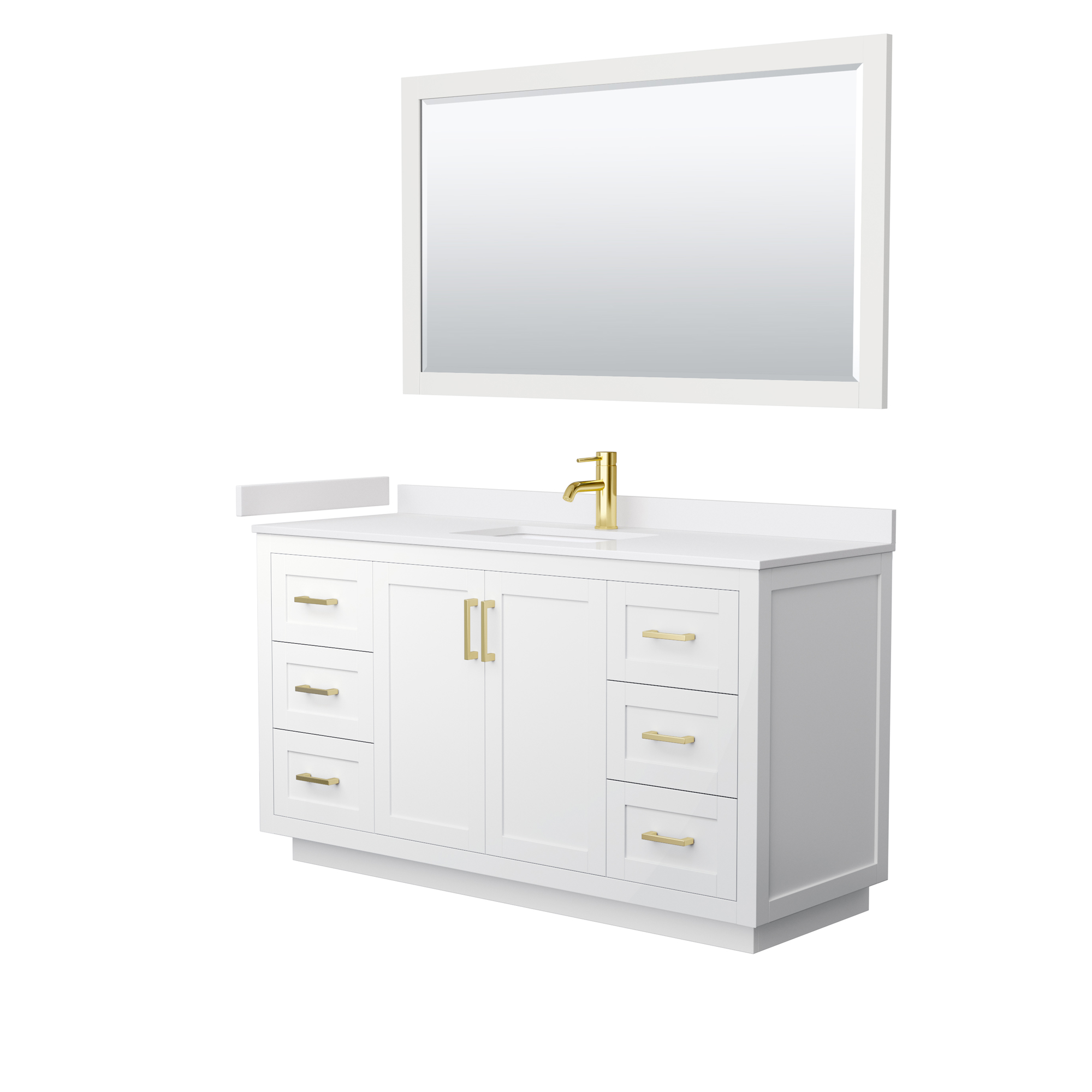 Miranda 60" Double Vanity with Carrara Marble Counter - Dark Blue WC-2929-60-DBL-VAN-BLU