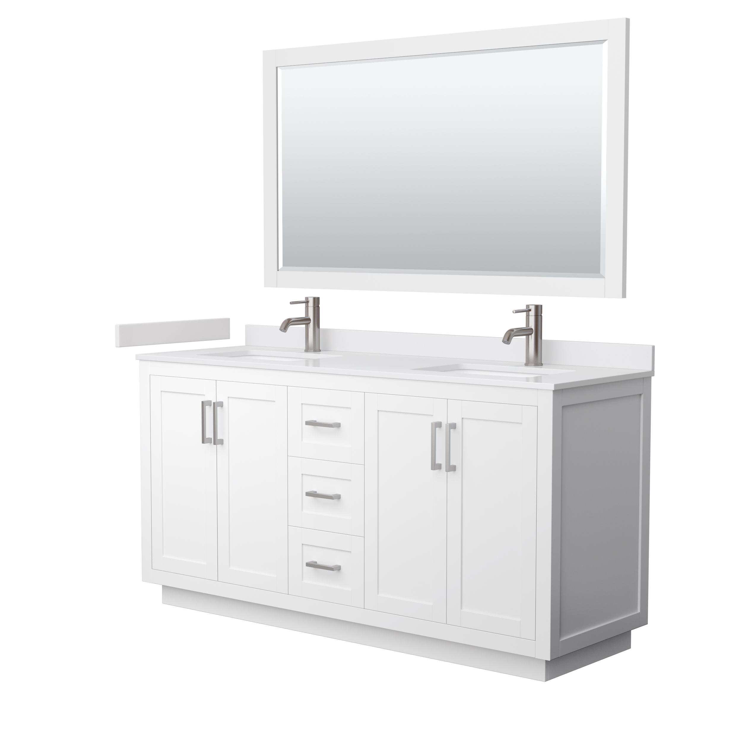 Miranda 60" Double Vanity with Carrara Marble Counter - Dark Blue WC-2929-60-DBL-VAN-BLU