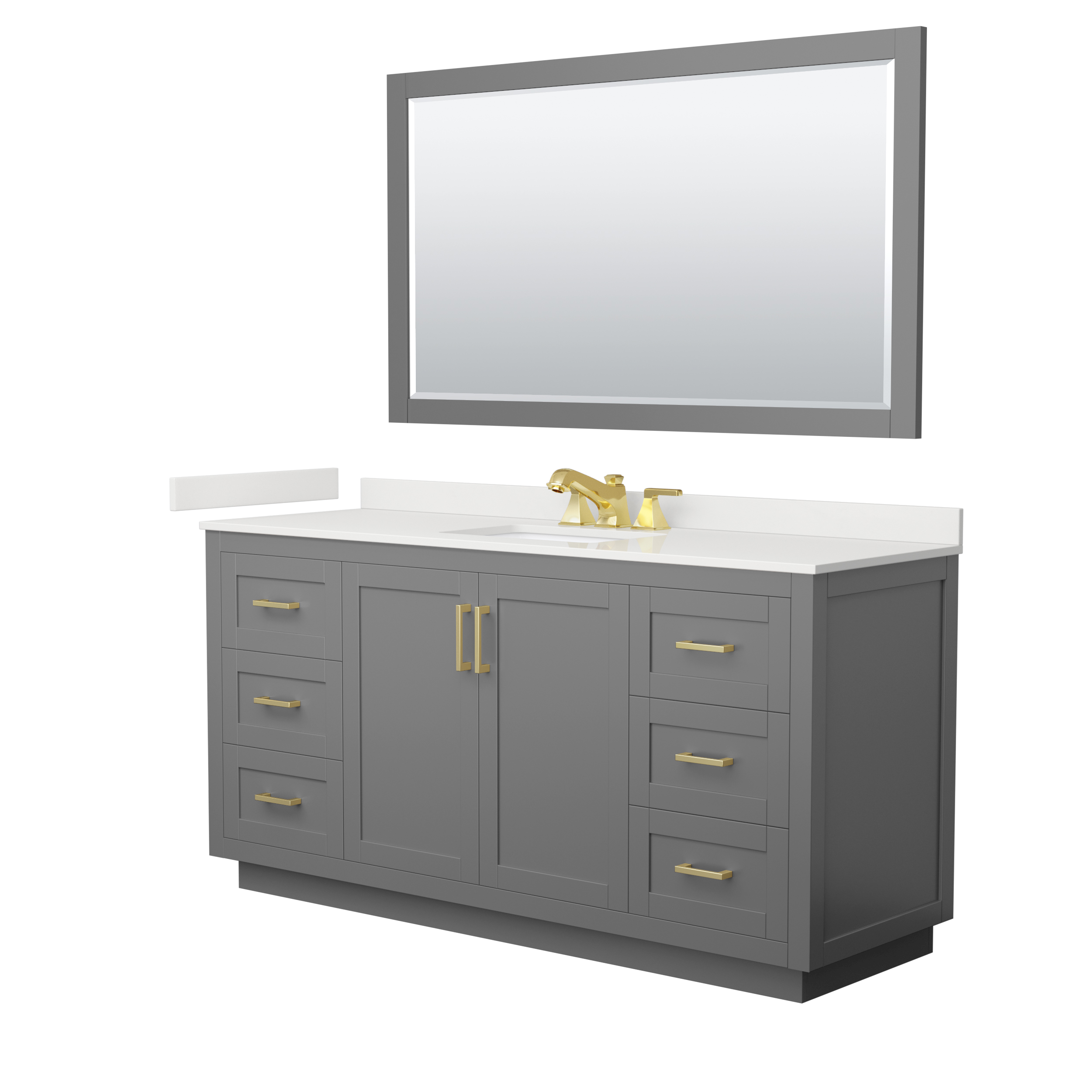 Miranda 66" Single Vanity with optional Carrara Marble Counter - Dark Gray WC-2929-66-SGL-VAN-DKG__