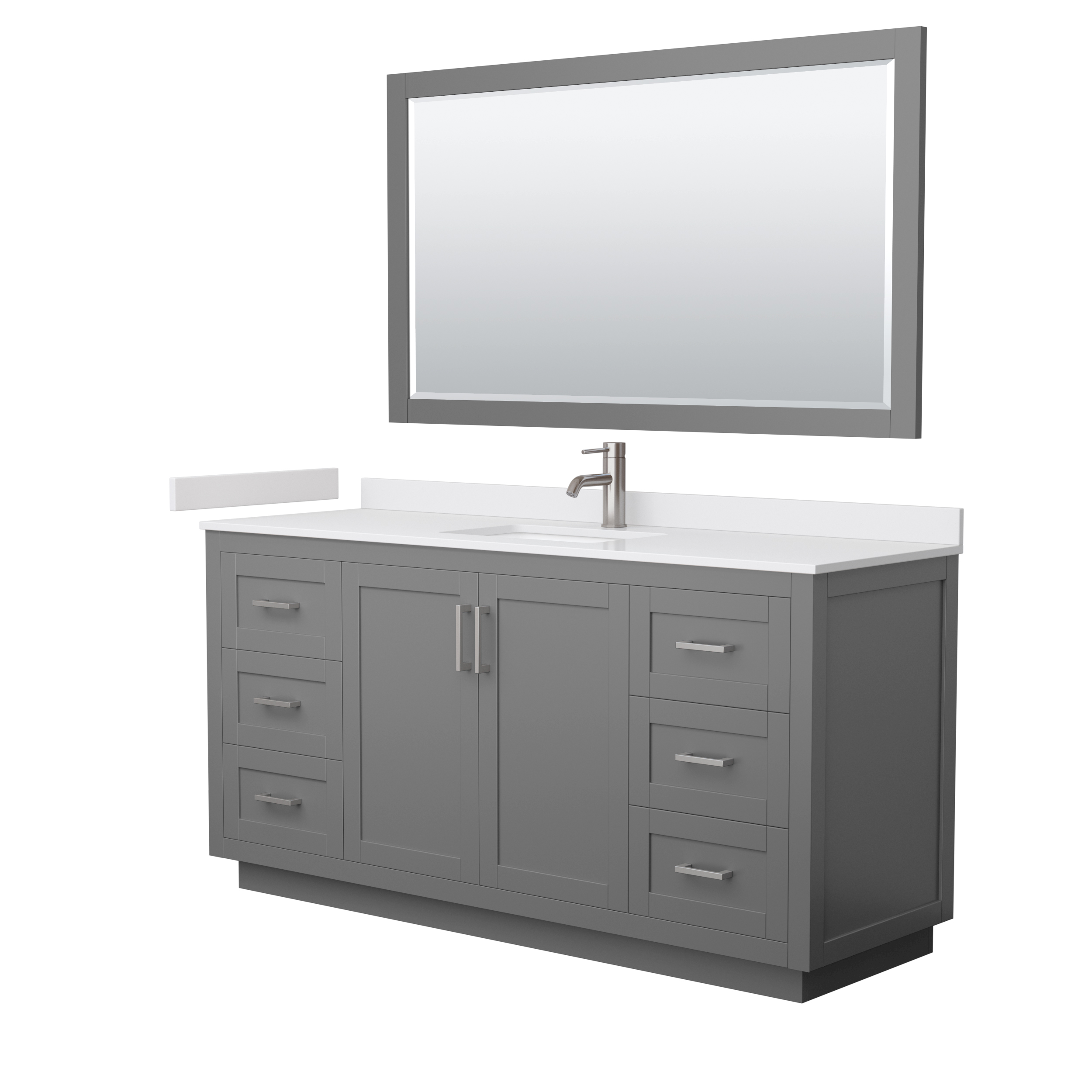 Miranda 60" Double Vanity with Carrara Marble Counter - Dark Blue WC-2929-60-DBL-VAN-BLU