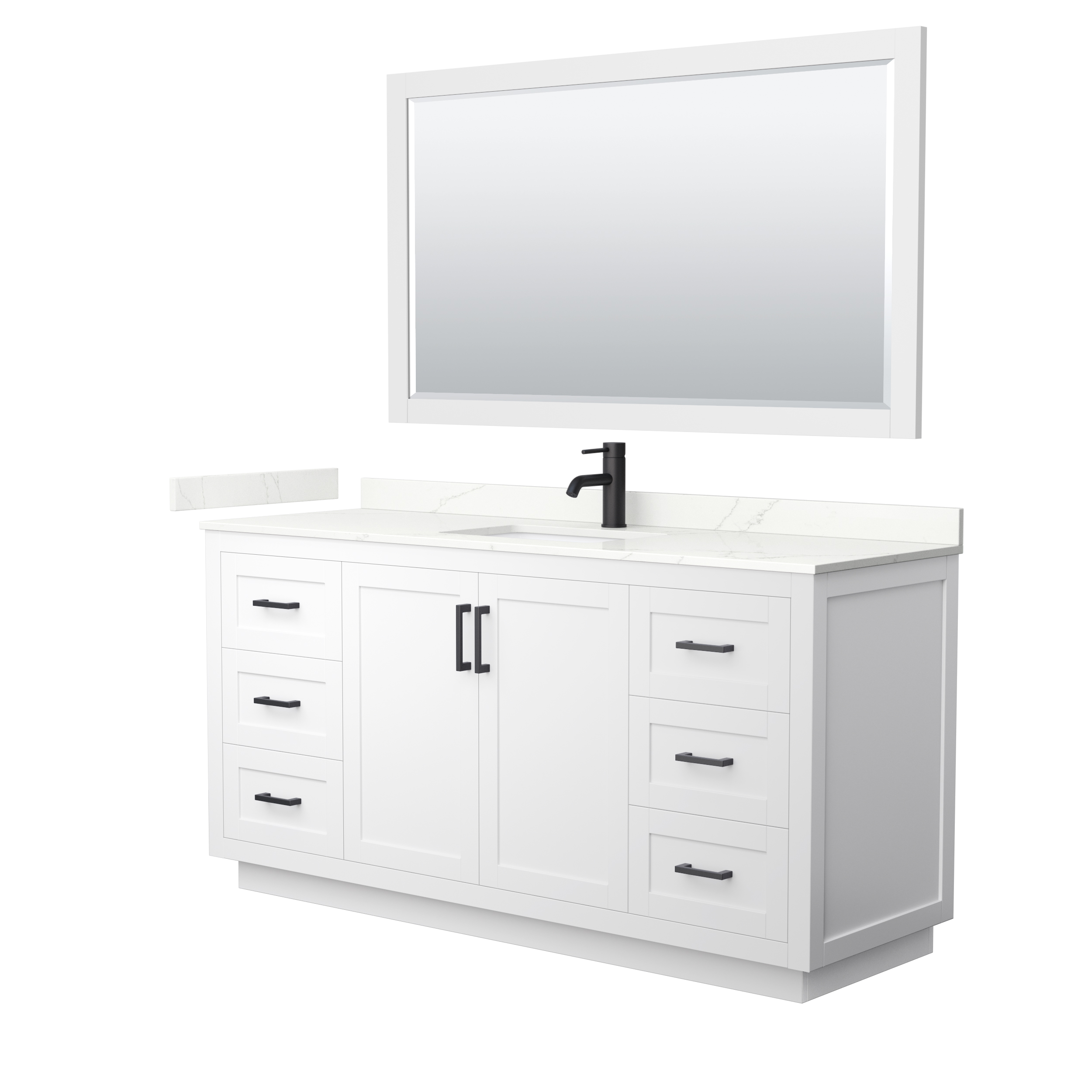 Miranda 66" Single Vanity with optional Carrara Marble Counter - White WC-2929-66-SGL-VAN-WHT__