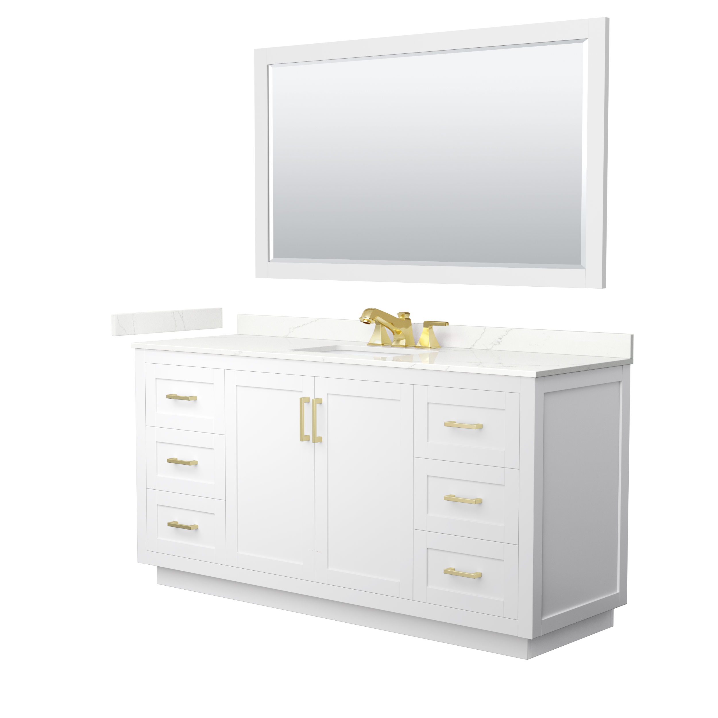Miranda 66" Single Vanity with optional Carrara Marble Counter - White WC-2929-66-SGL-VAN-WHT__
