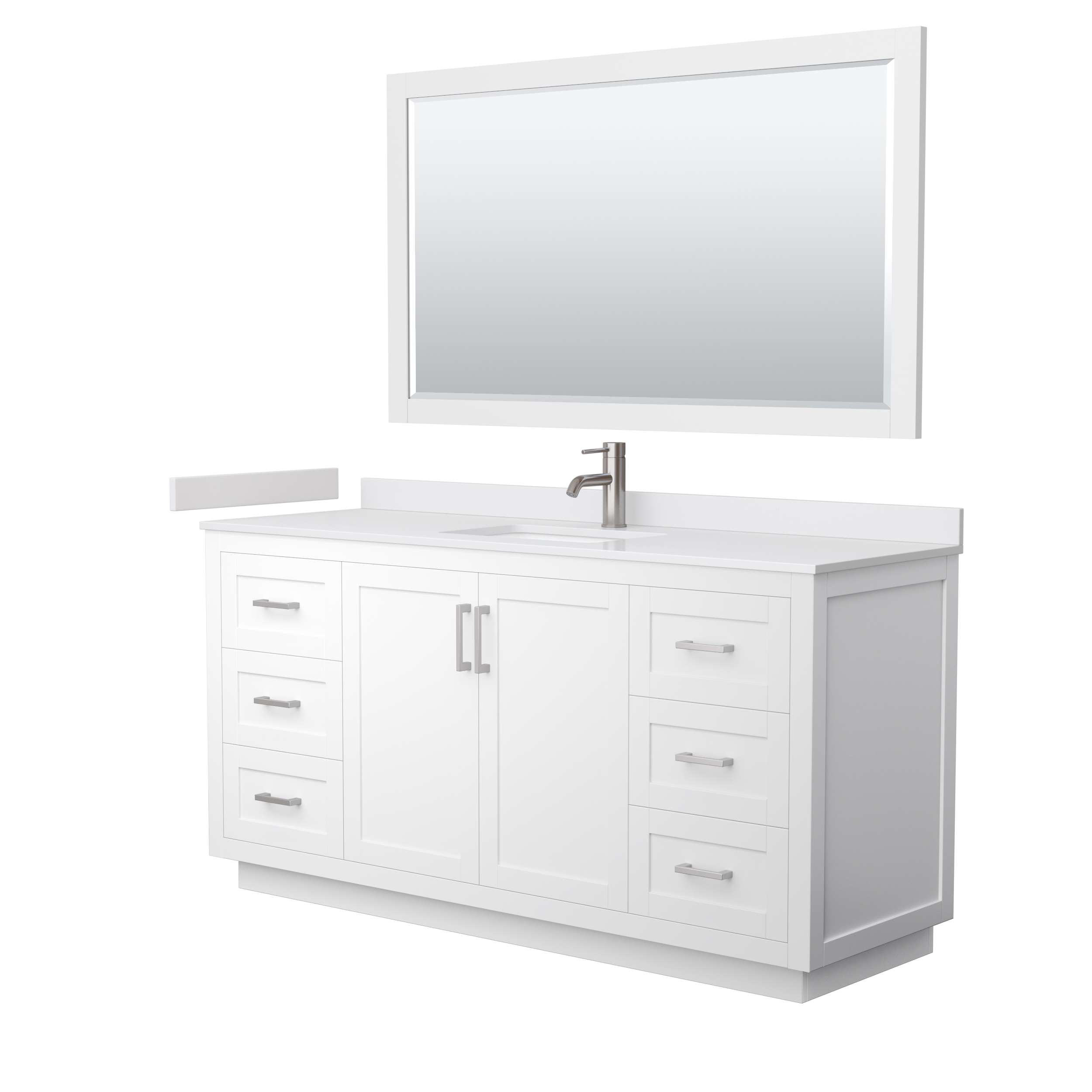 Miranda 60" Double Vanity with Carrara Marble Counter - Dark Blue WC-2929-60-DBL-VAN-BLU