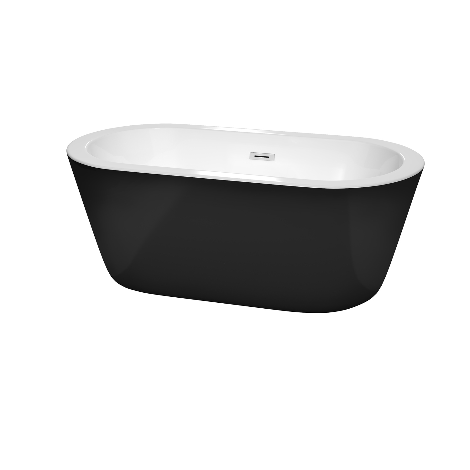 Mermaid 60" Soaking Bathtub by Wyndham Collection - Black WC-BTE1003-60-BLK-