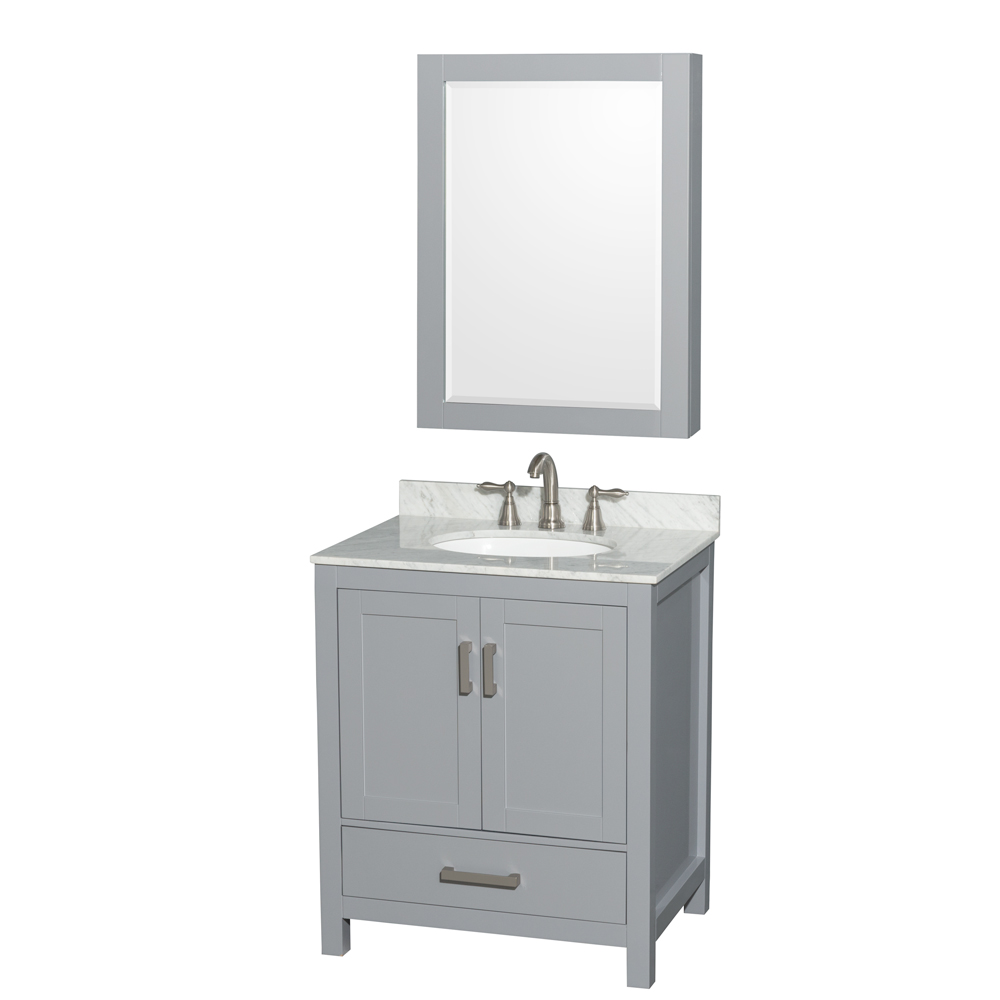 Sheffield 30" Single Bathroom Vanity by Wyndham Collection - Gray WC-1414-30-SGL-VAN-GRY