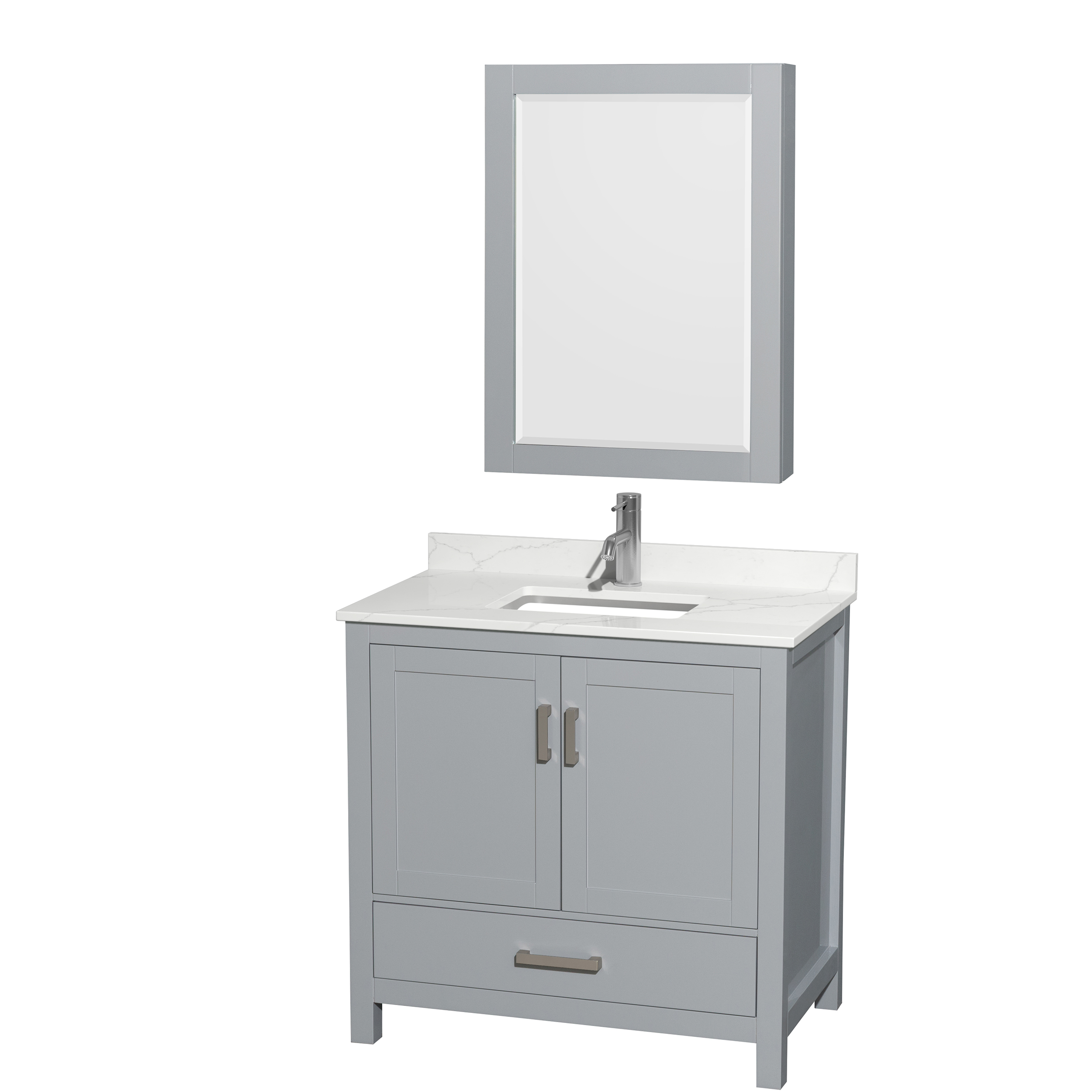 Sheffield 36" Single Bathroom Vanity by Wyndham Collection - Gray WC-1414-36-SGL-VAN-GRY