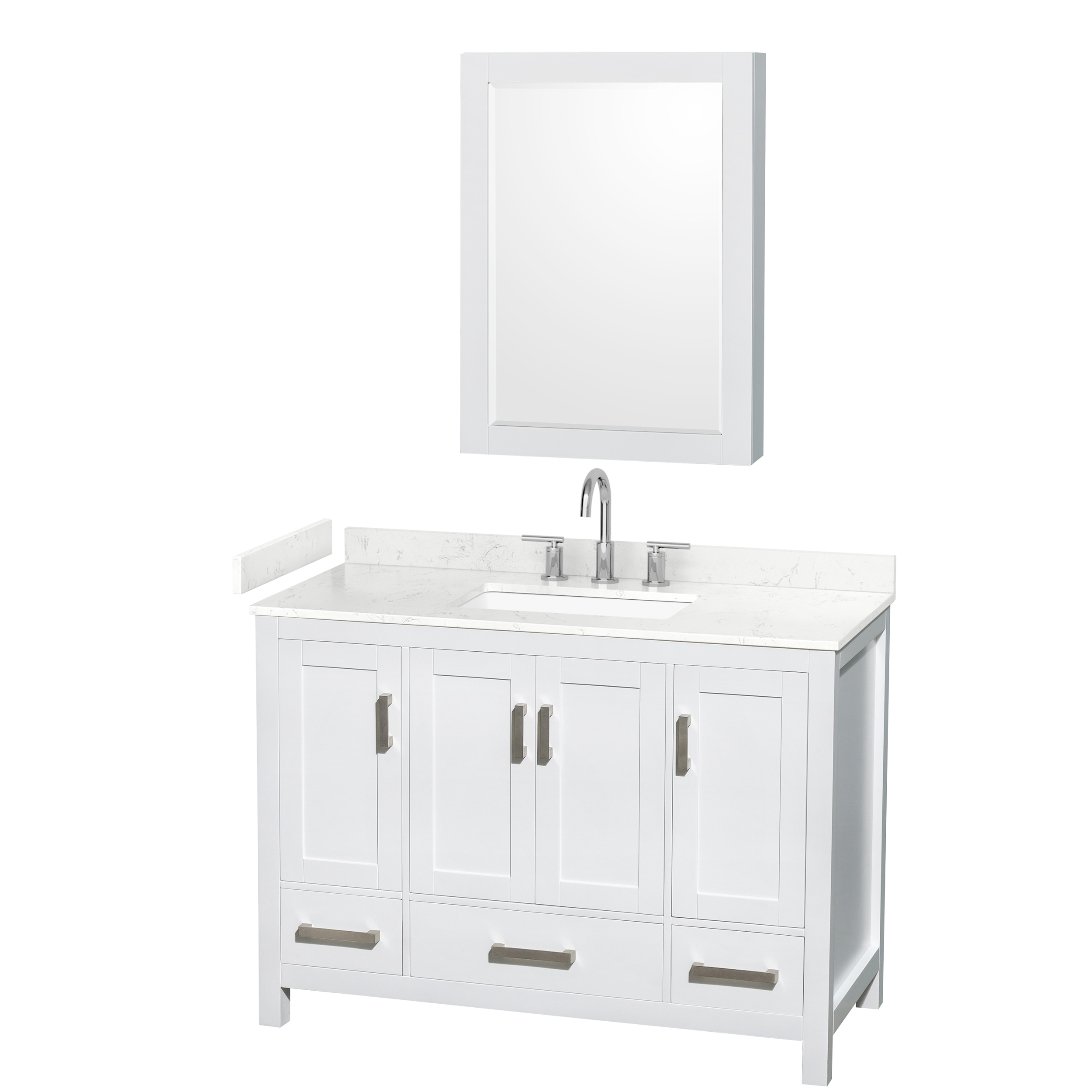 Sheffield 48" Single Bathroom Vanity - White WC-1414-48-SGL-VAN-WHT