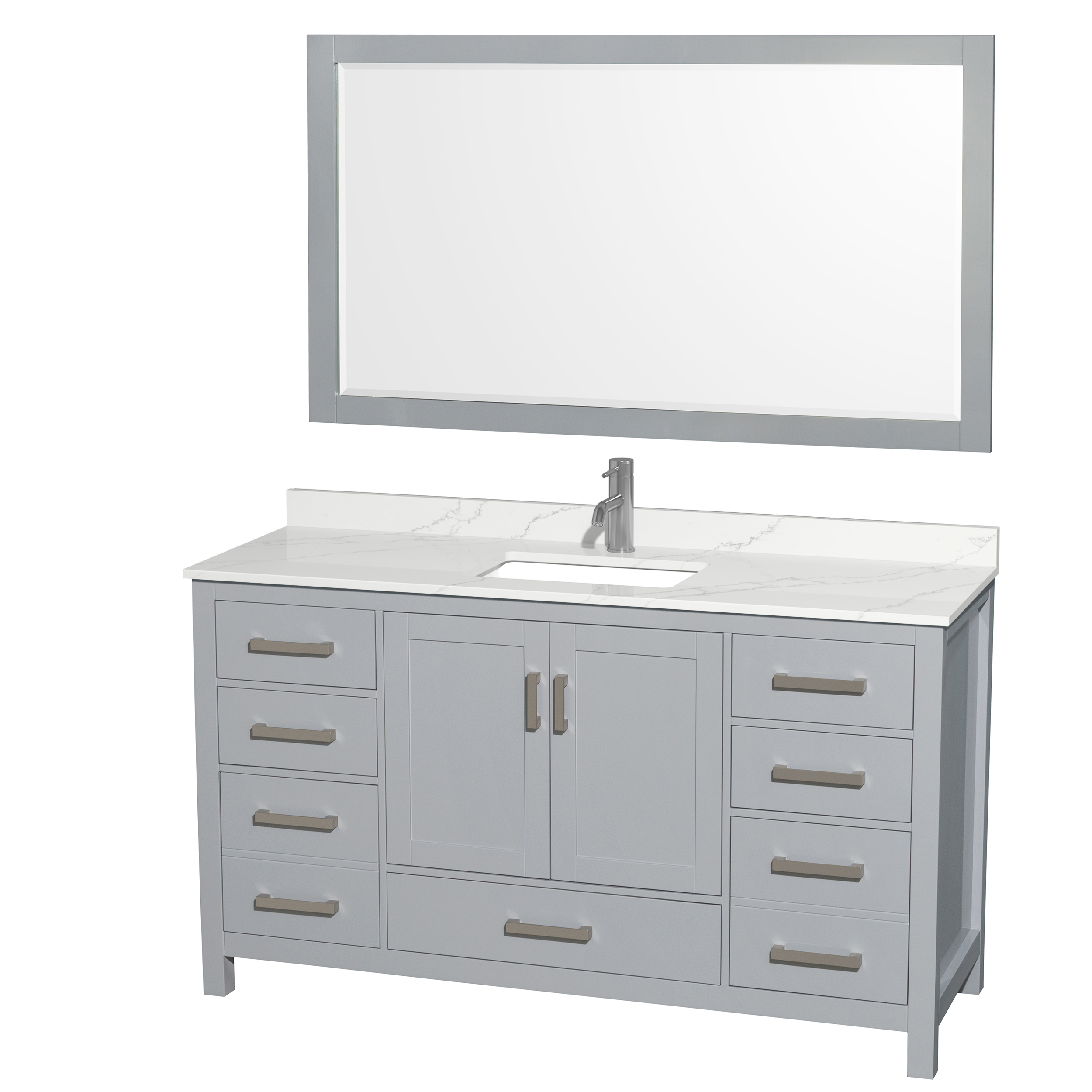 Sheffield 60" Single Bathroom Vanity by Wyndham Collection - Gray WC-1414-60-SGL-VAN-GRY