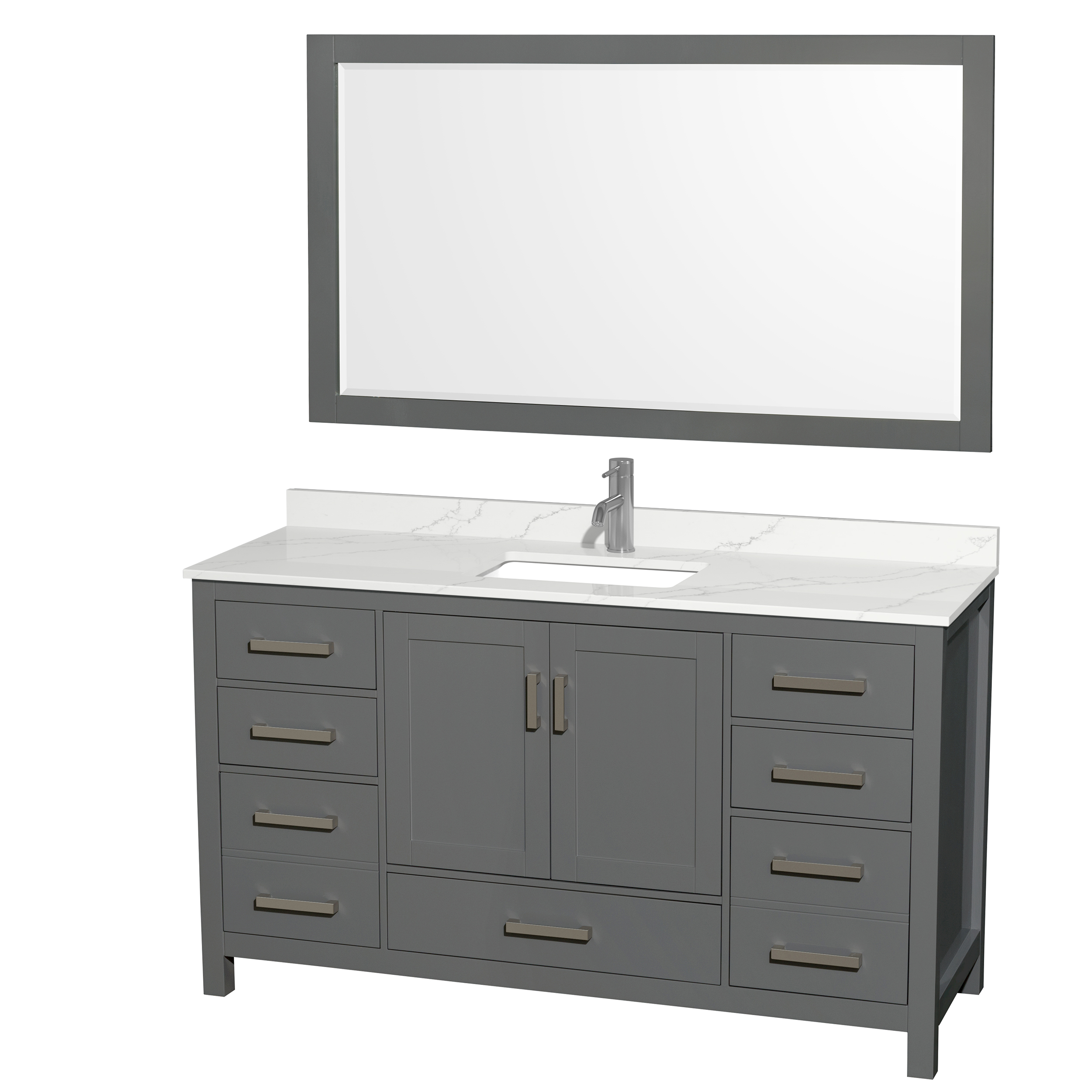 Sheffield 60" Single Bathroom Vanity by Wyndham Collection - Dark Gray WC-1414-60-SGL-VAN-DKG