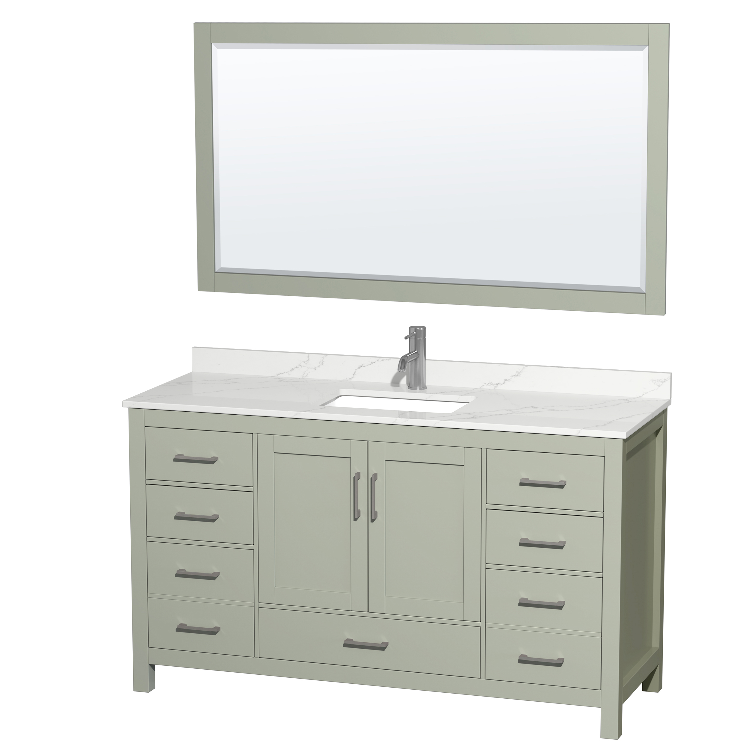 Sheffield 60" Single Bathroom Vanity by Wyndham Collection - White WC-1414-60-SGL-VAN-WHT